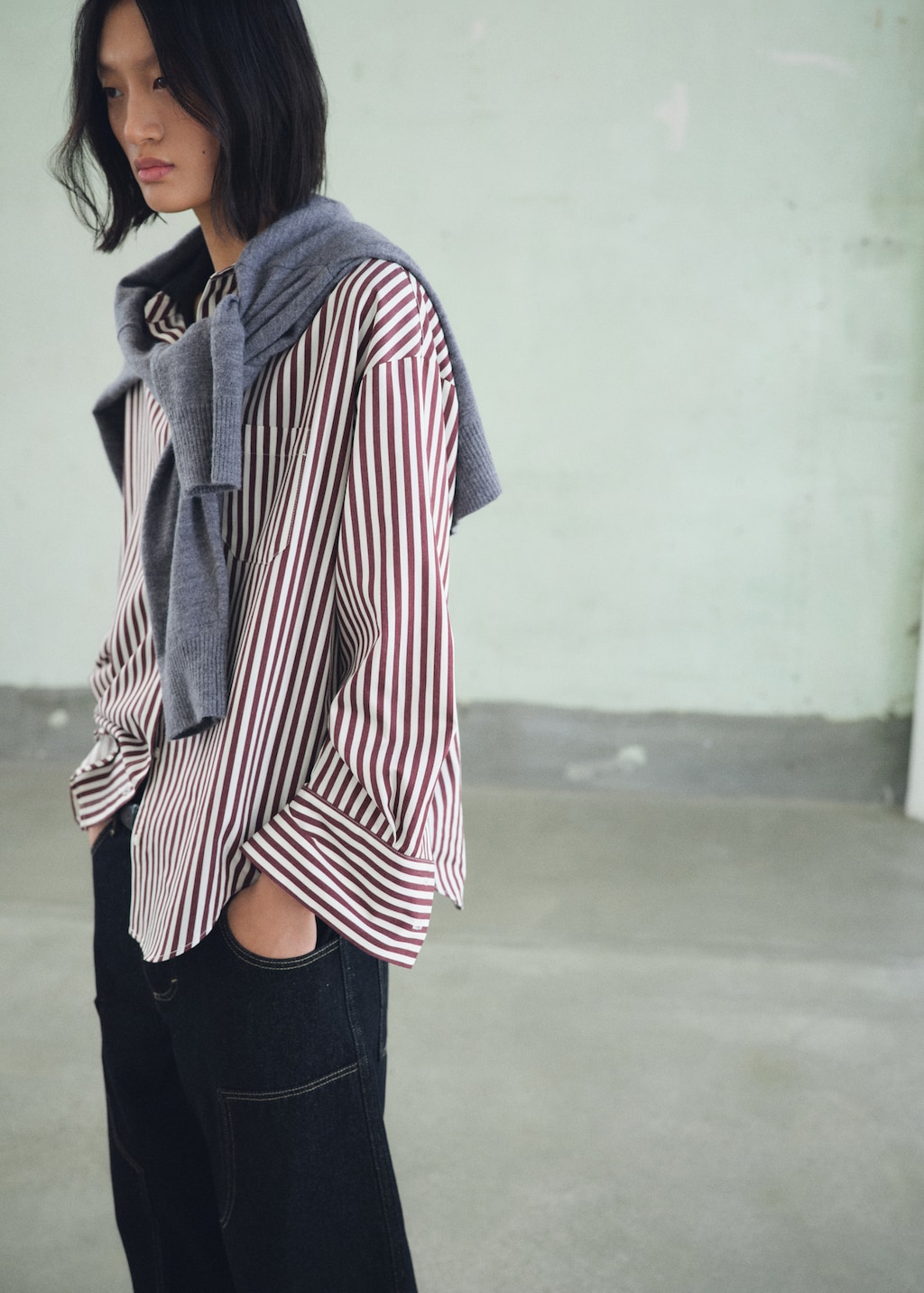 Pocket striped shirt