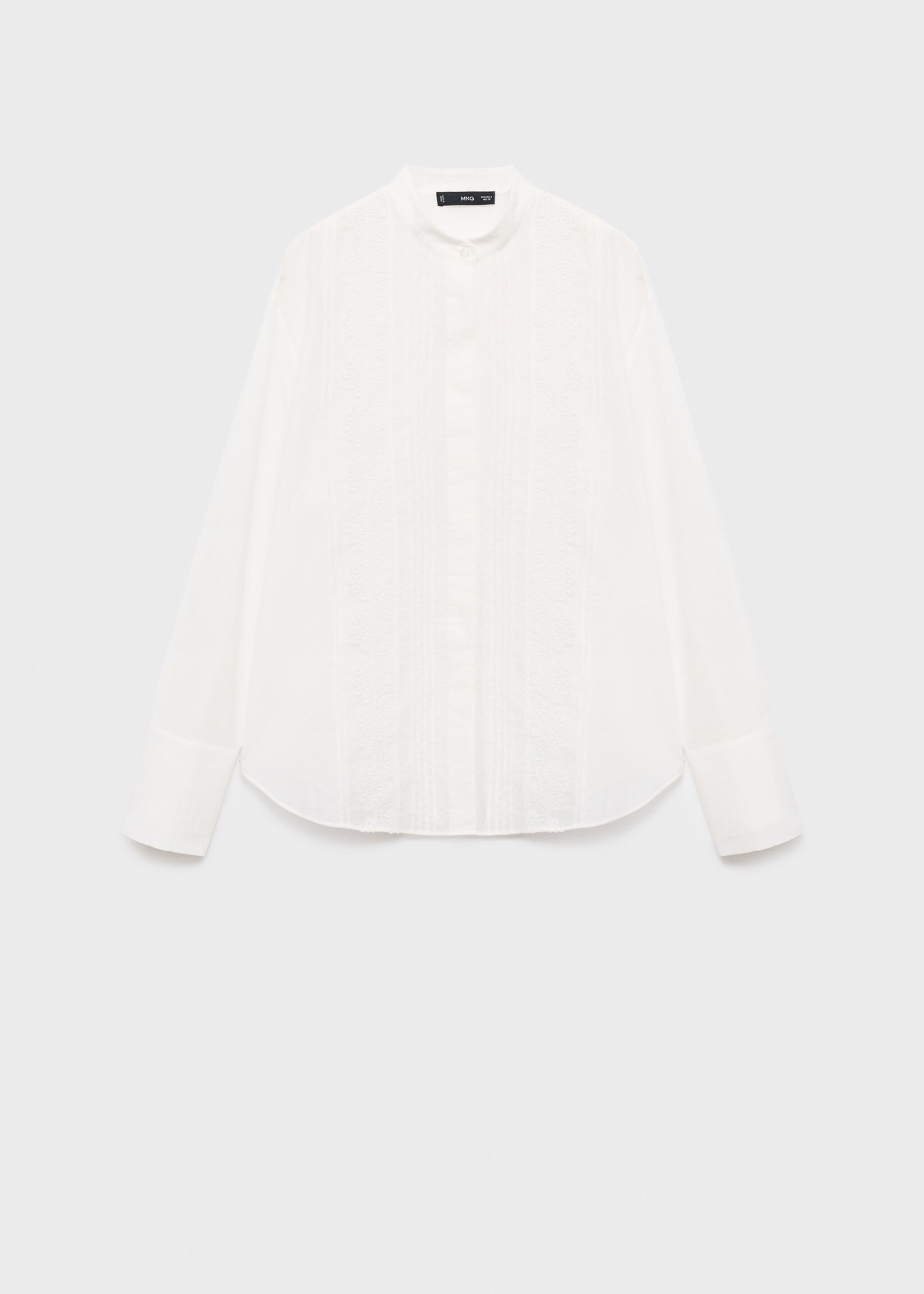 Blouse with lace trim details - Article without model, Ecru. Ref: 17035815-00.