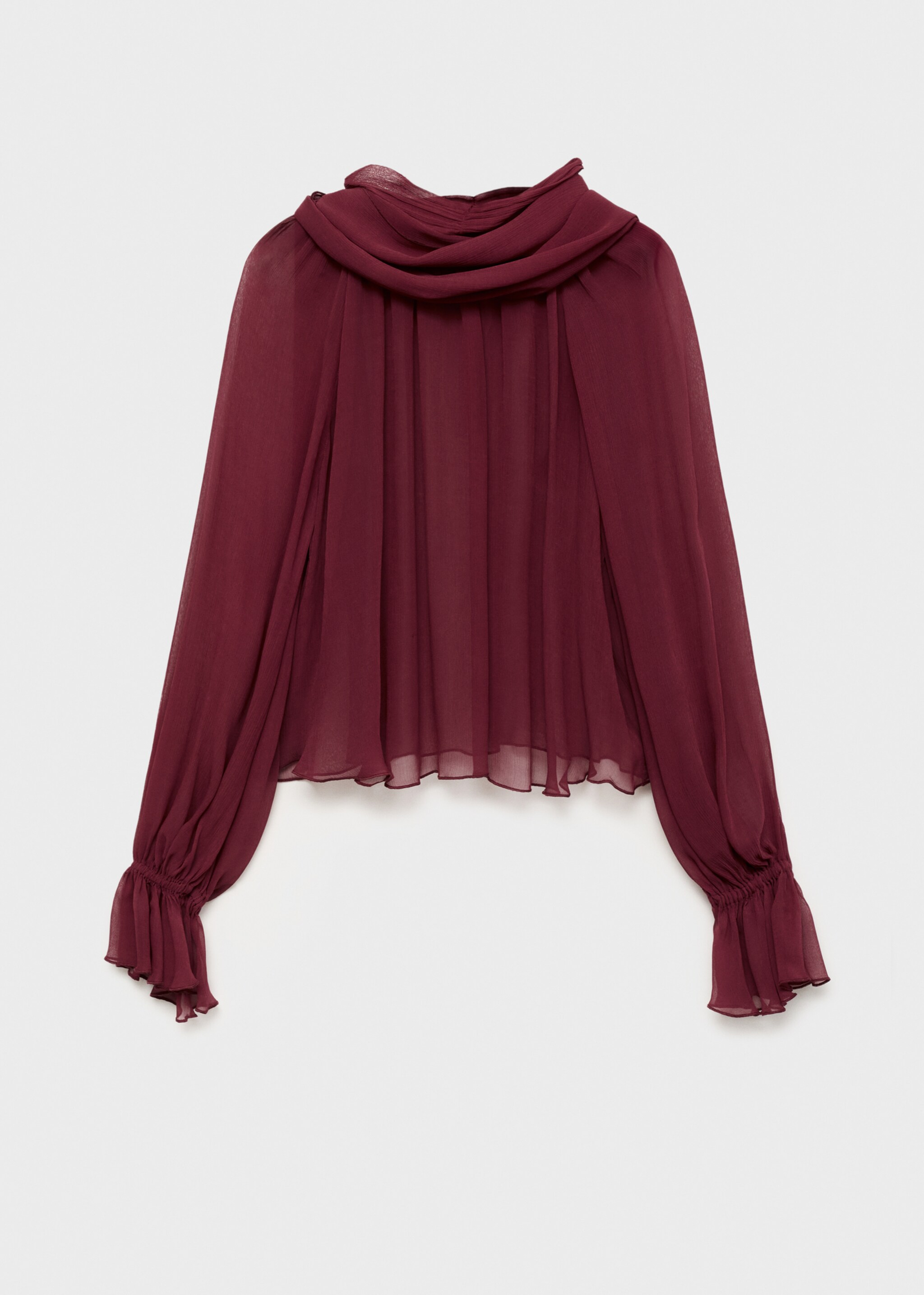 Blouse semi-transparente foulard - Article sans modèle, Bordeaux. Ref: 17035817-00.