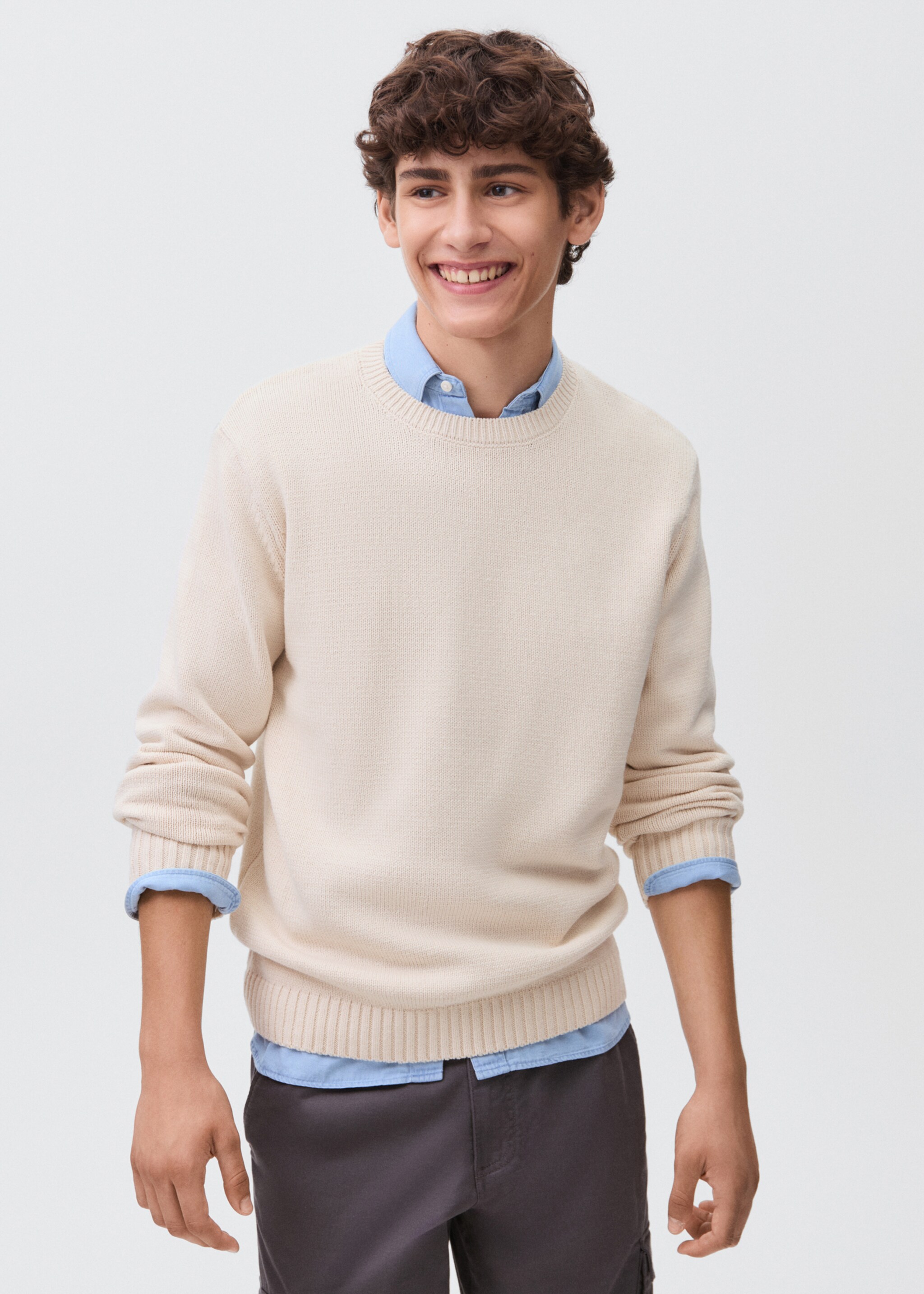 Jersey básico algodón - Plano medio, Beige. Ref: 17035821-00.