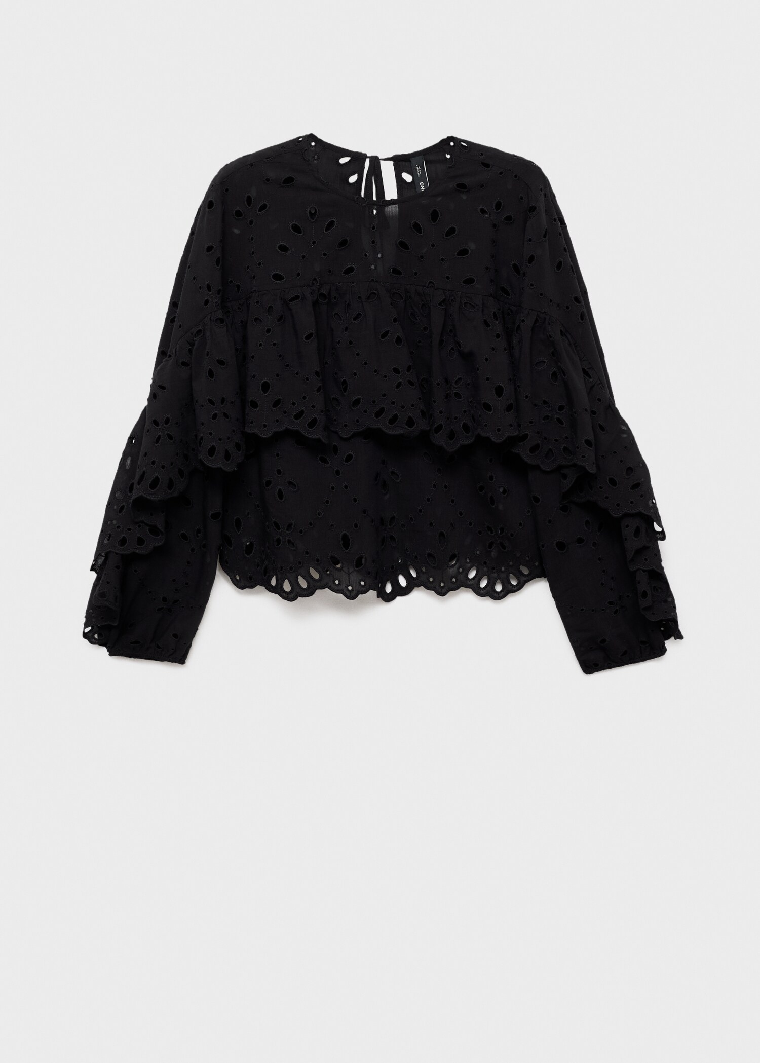 Blouse broderies ajourées volants - Article sans modèle