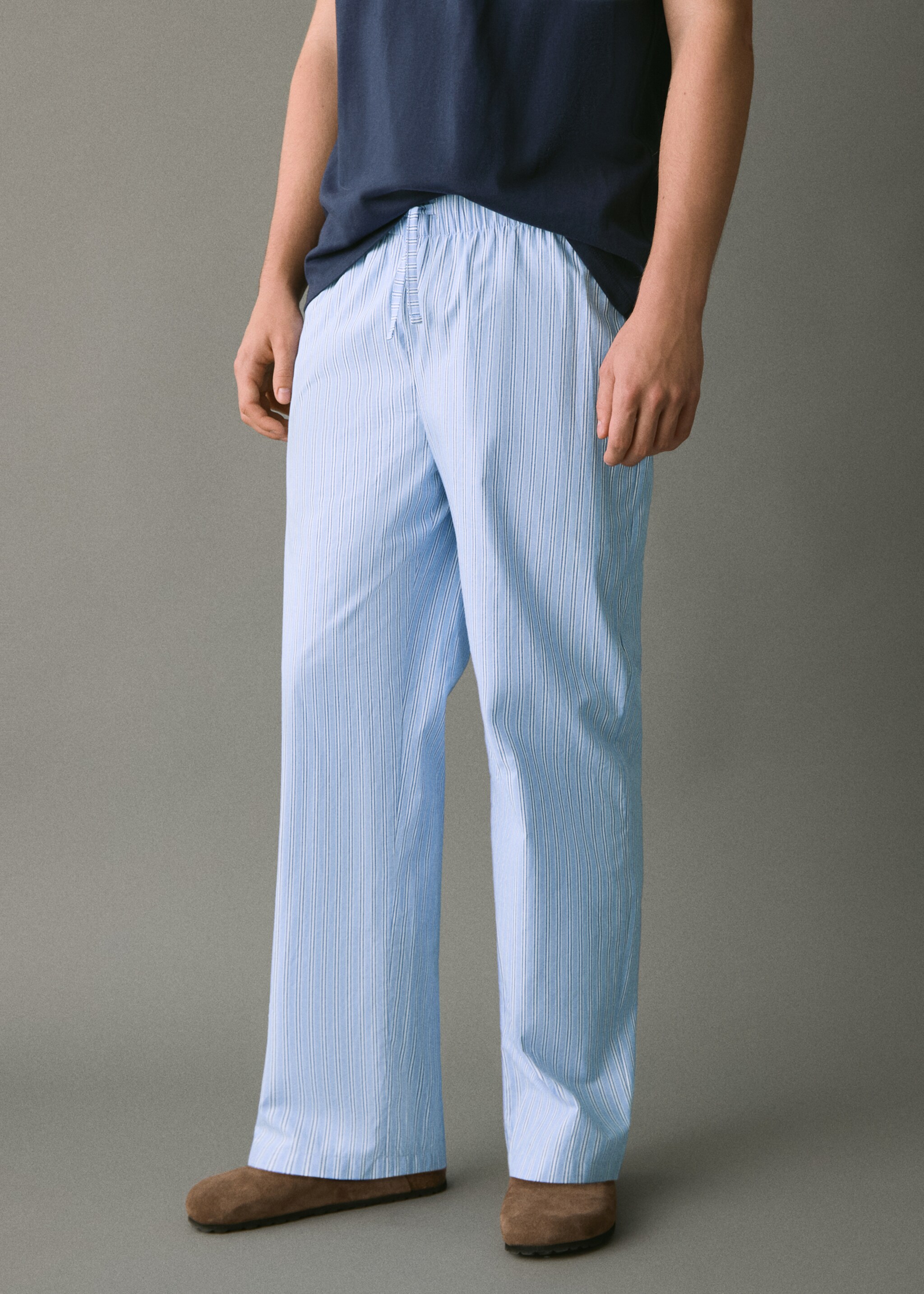 Set katoenen pyjama - Detail van het artikel 6, Marineblauw. Ref: 17035823-00.