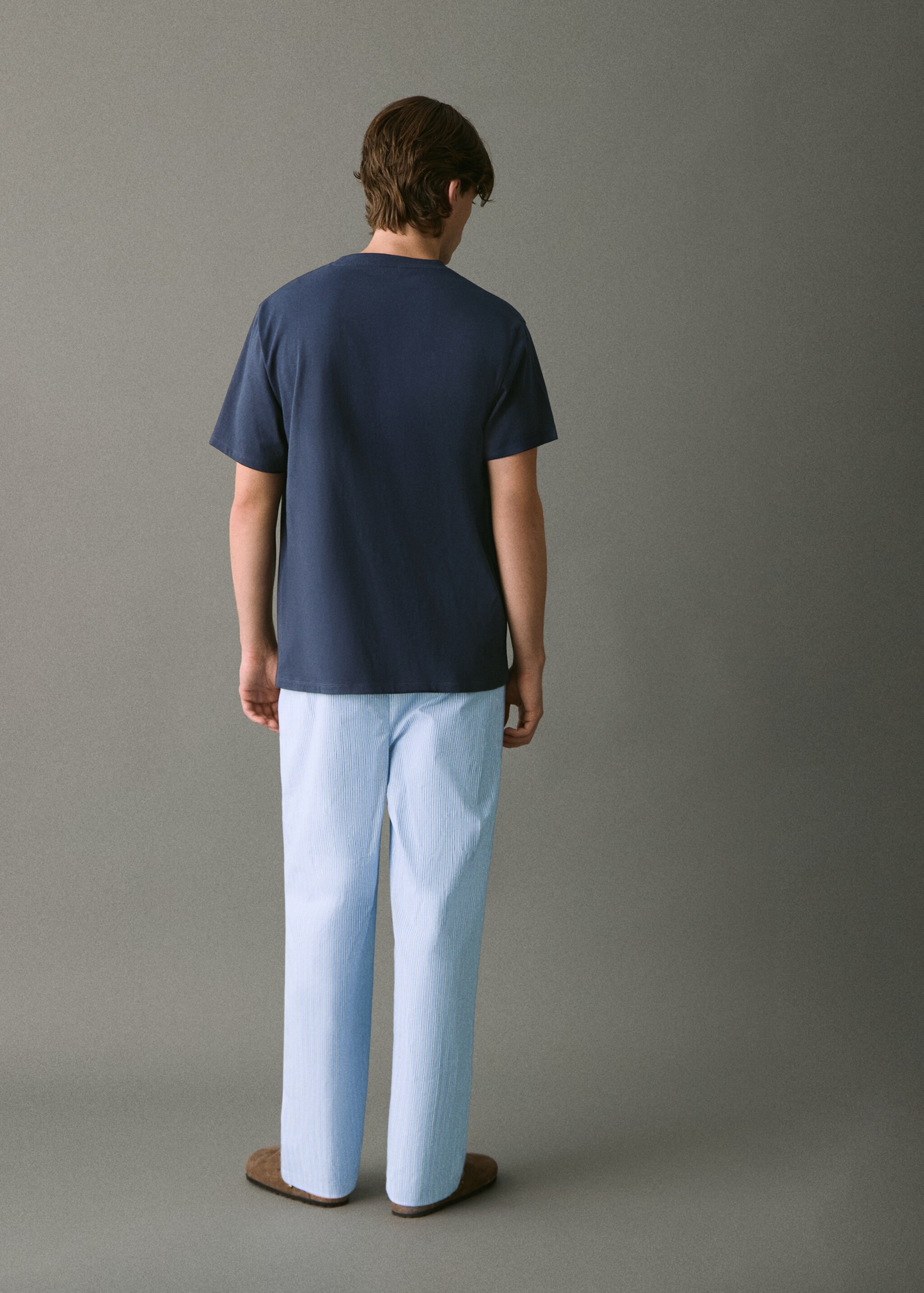 Set katoenen pyjama - Achterkant van het artikel, Marineblauw. Ref: 17035823-00.
