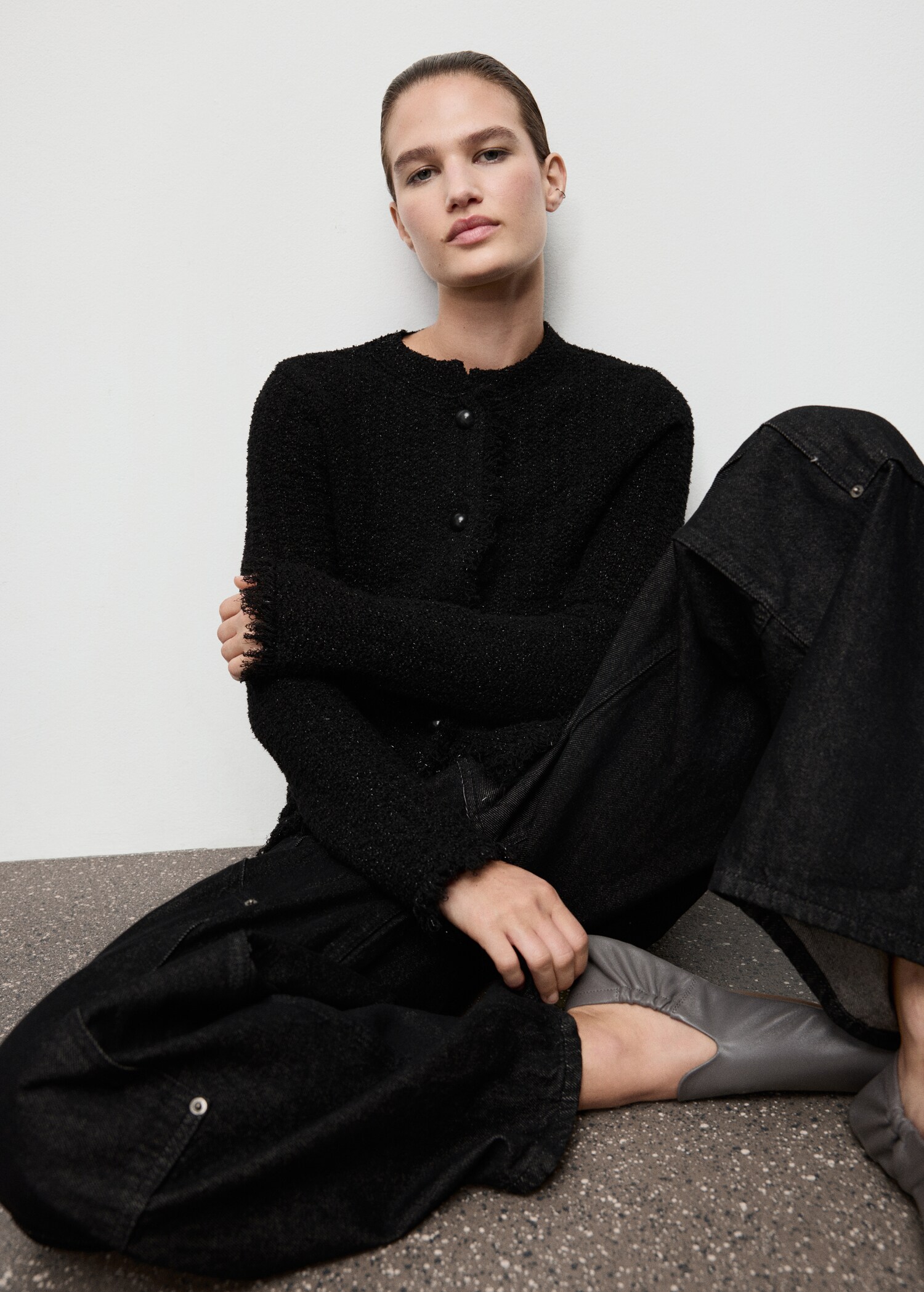 Tweed-Cardigan mit ausgefransten Abschlüssen - Detail des Artikels 2