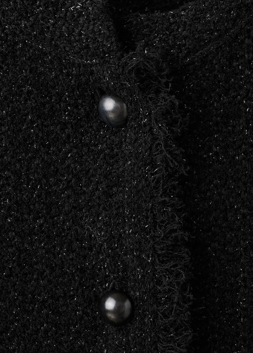 Tweed cardigan with frayed trims