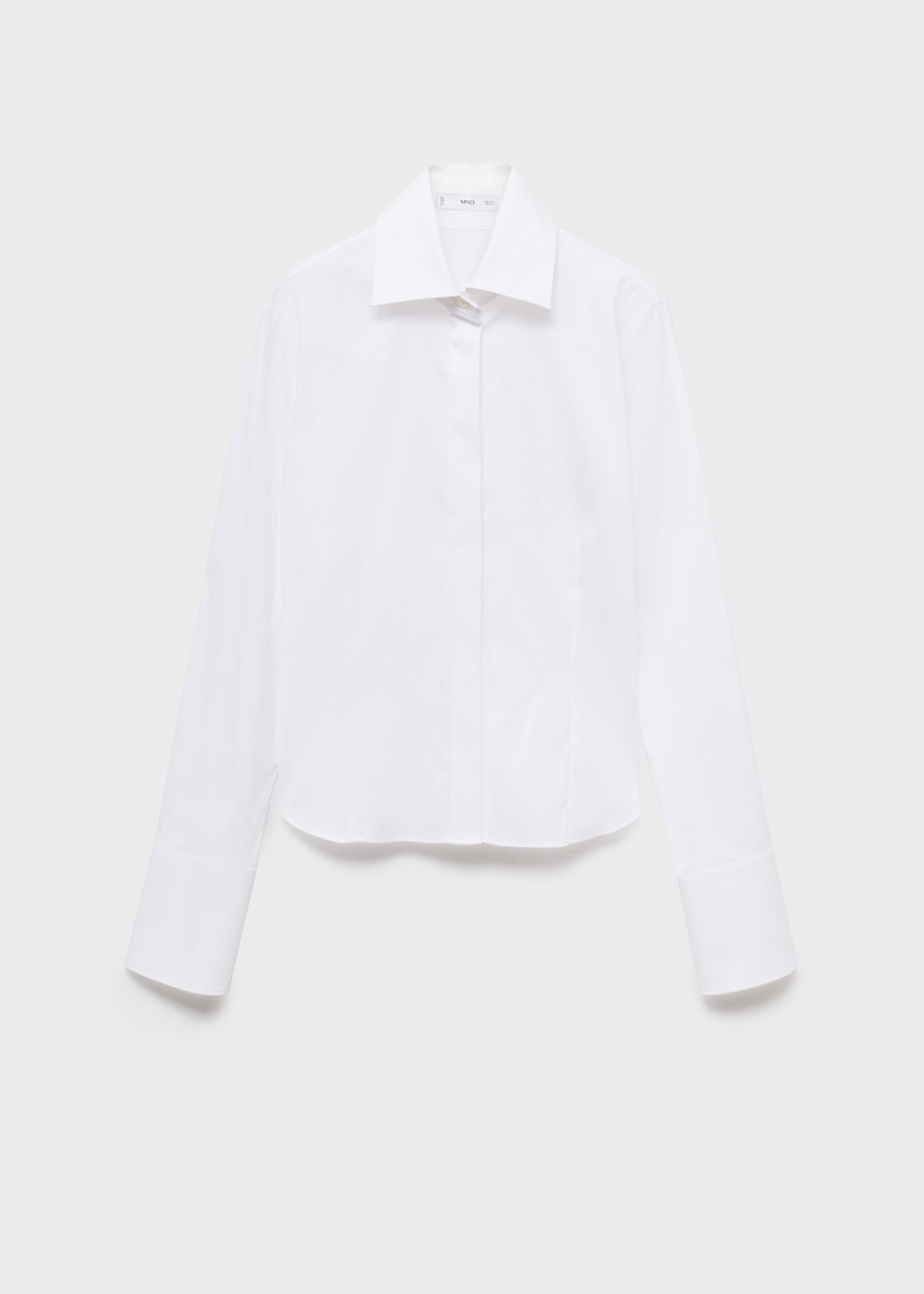 Slim-fit poplin shirt - Article without model, White. Ref: 17035827-00.