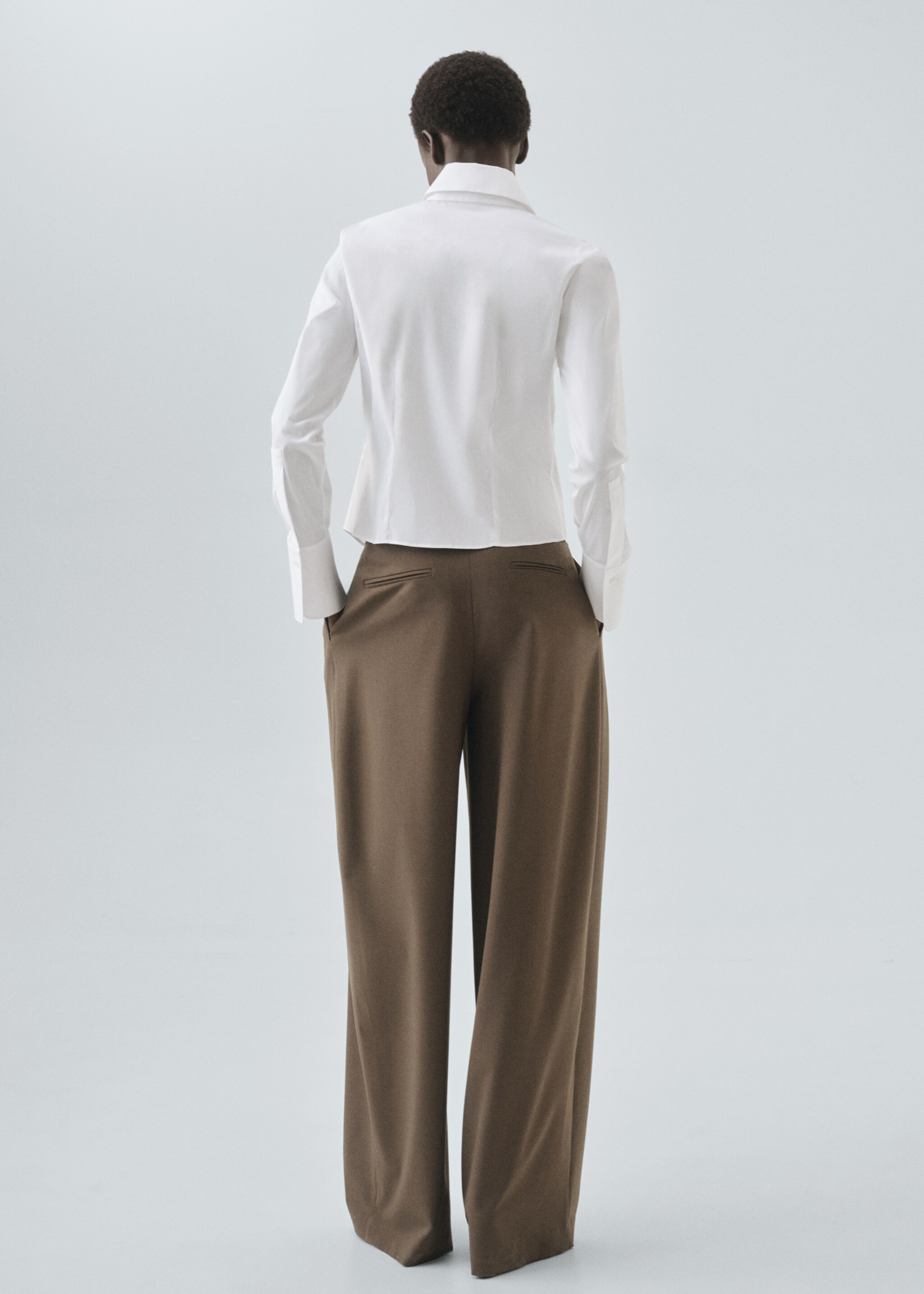 Slim-fit poplin shirt - Reverse of the article, White. Ref: 17035827-00.