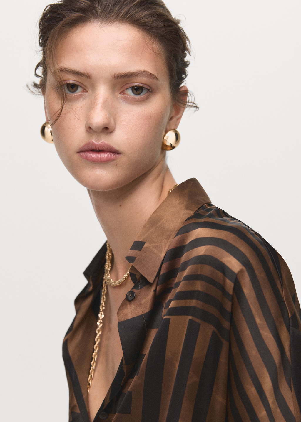 Striped satin blouse