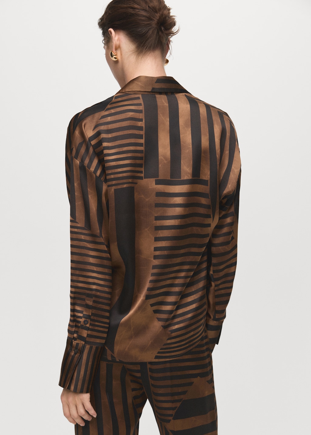 Striped satin blouse