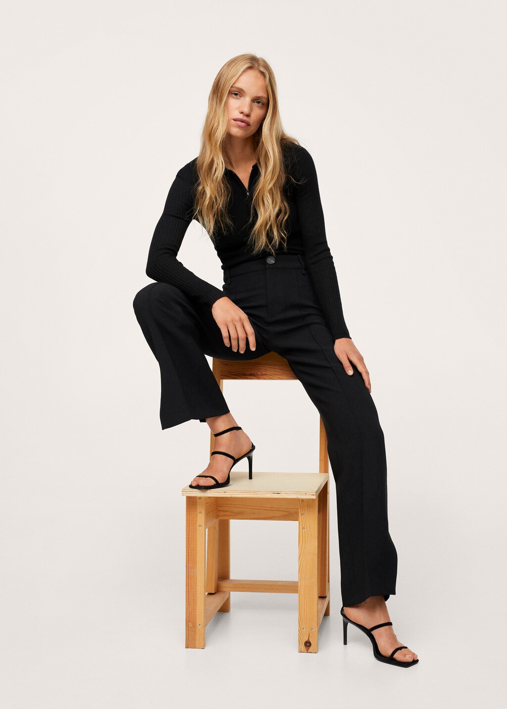 Mango slit hem trousers best sale