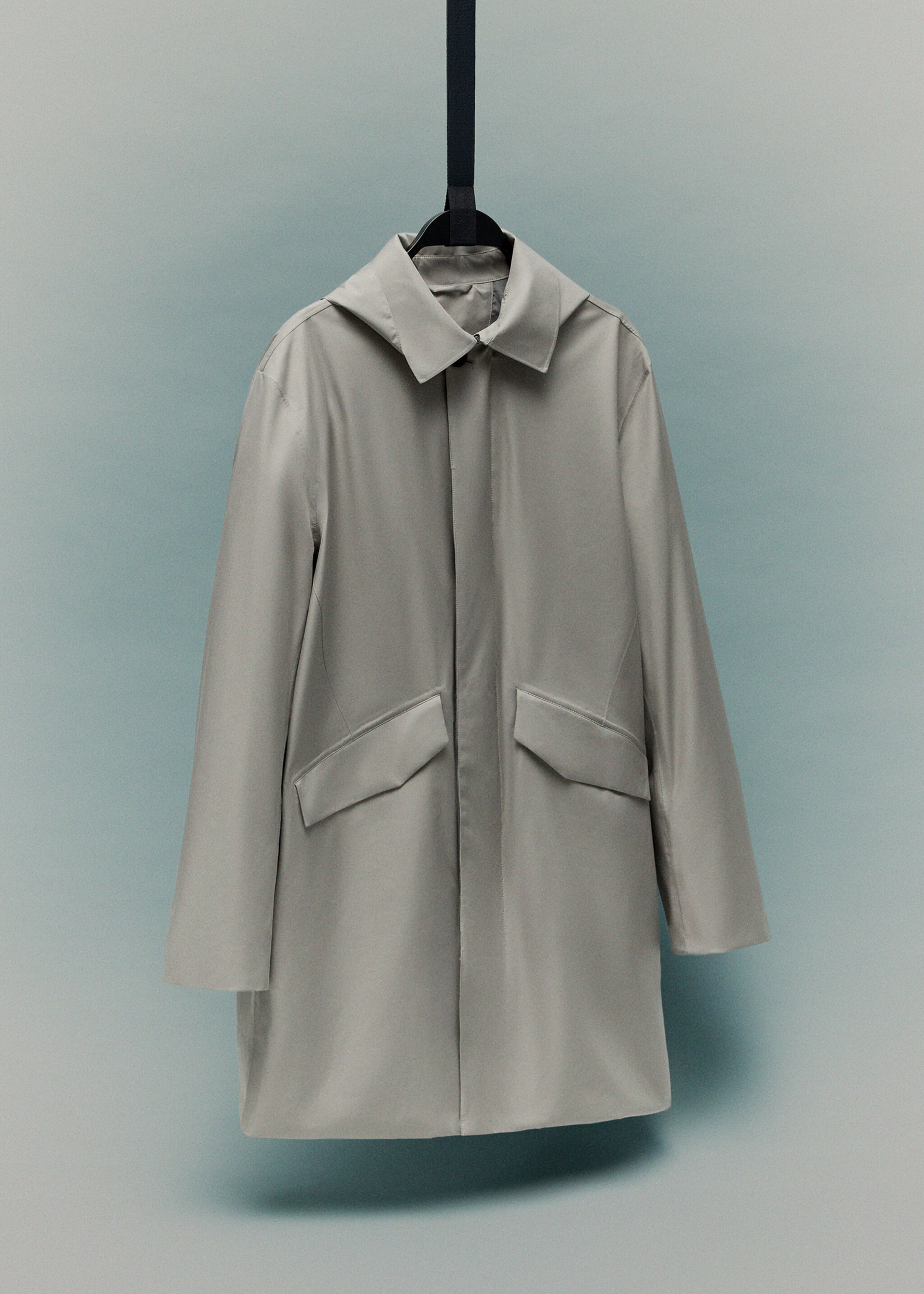 Thermolite® waterproof parka with pockets - Details of the article 9, Ice Grey. Ref: 17035969-00.