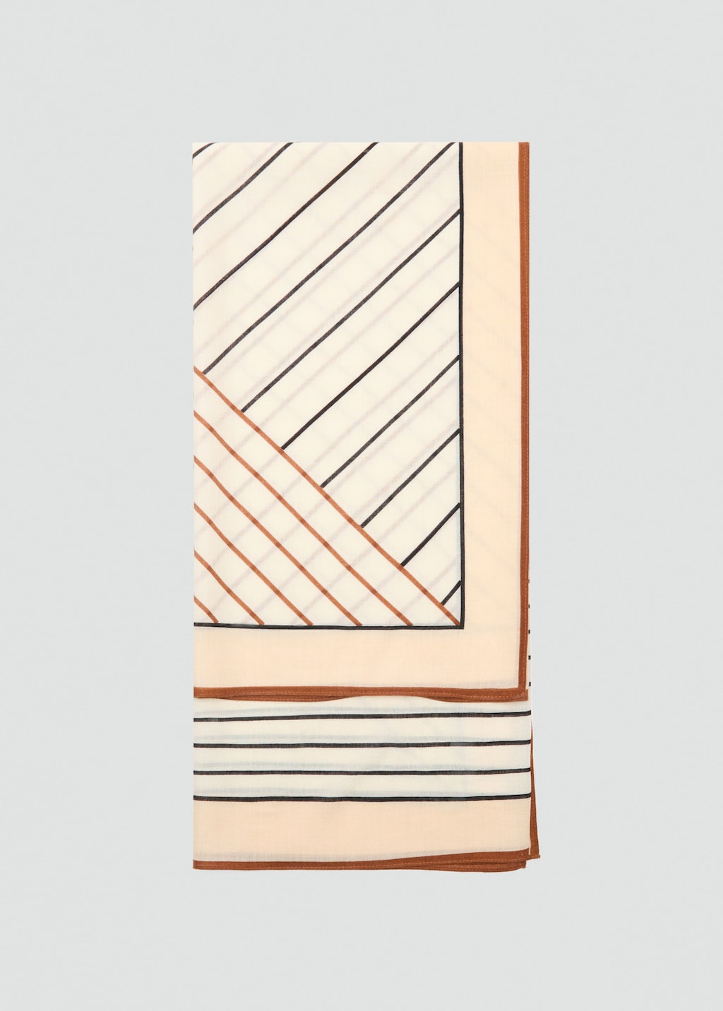 100% wool geometric-print foulard