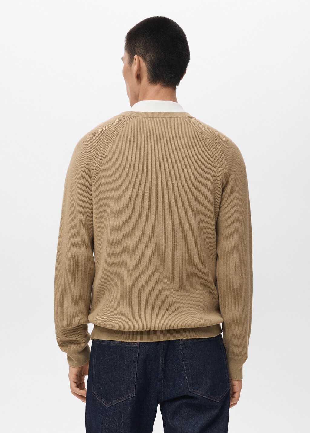 Ribbed knitted cardigan with buttons