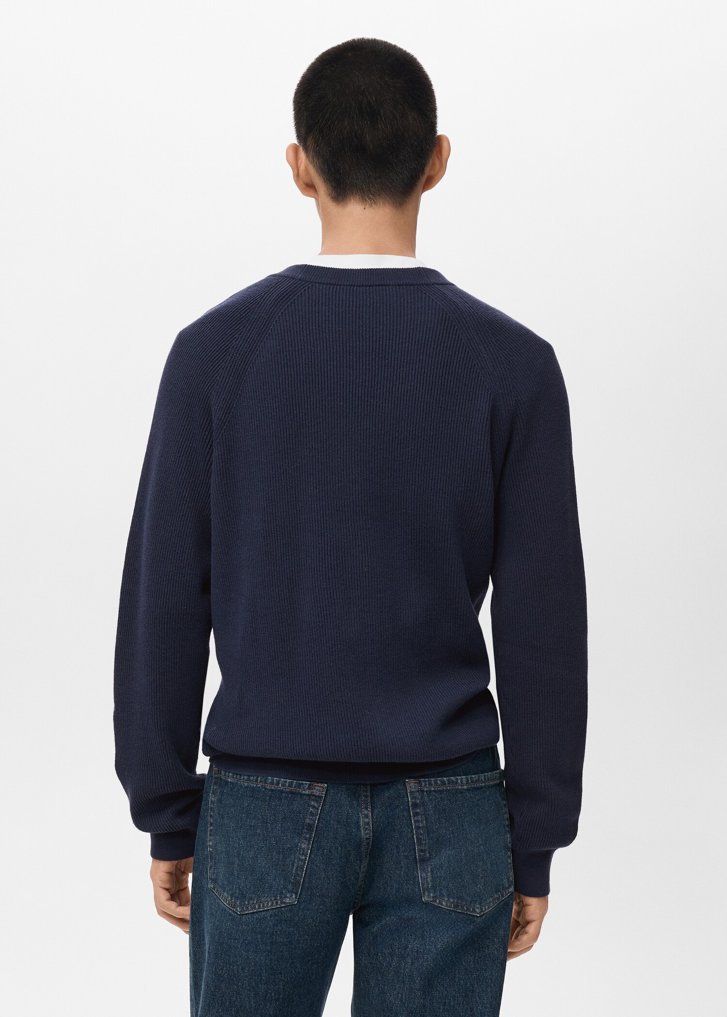 Cardigan maille côtelée boutons - Verso de l’article
