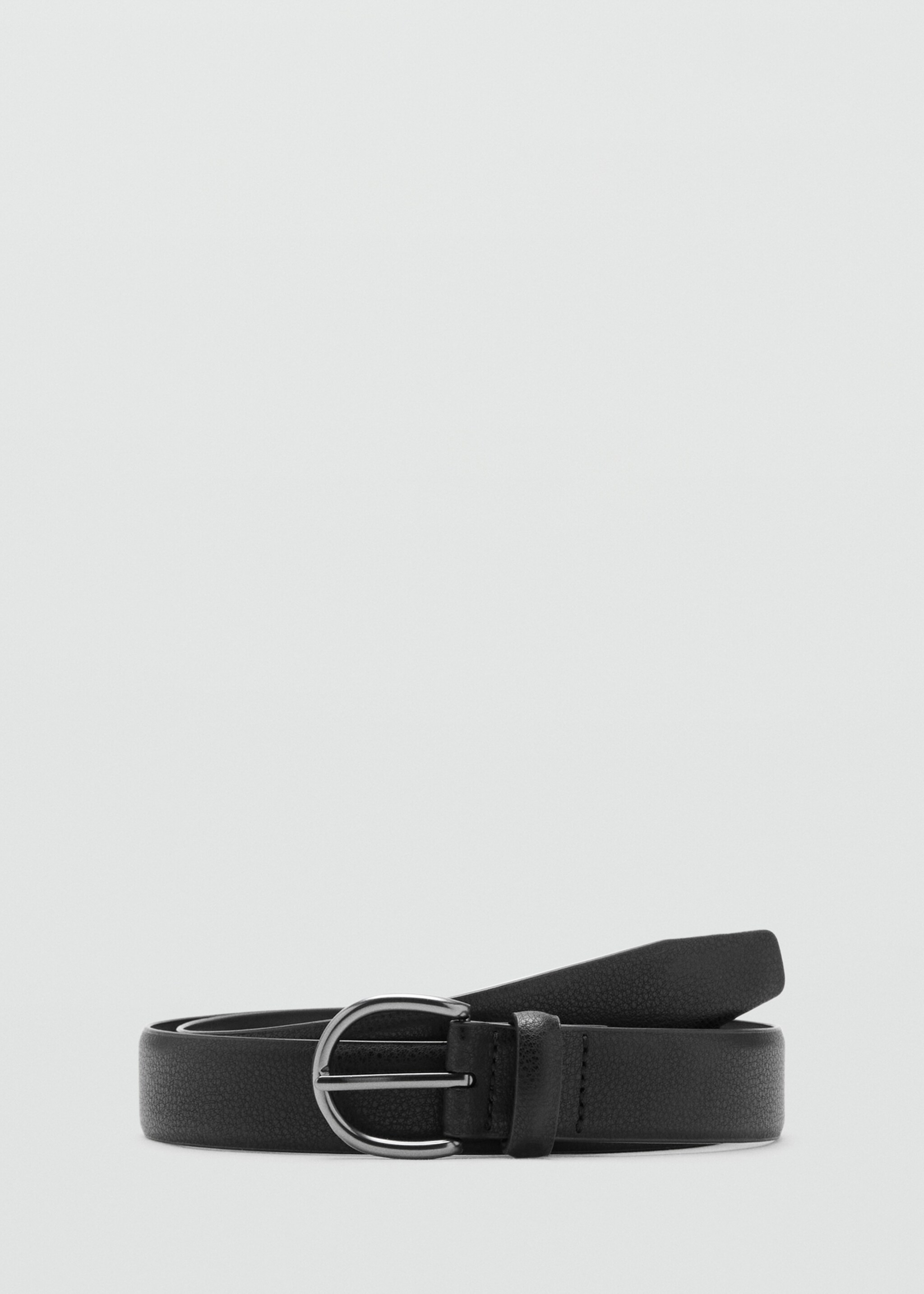 Pebbled leather belt - Article without model, Black. Ref: 17035975-00.