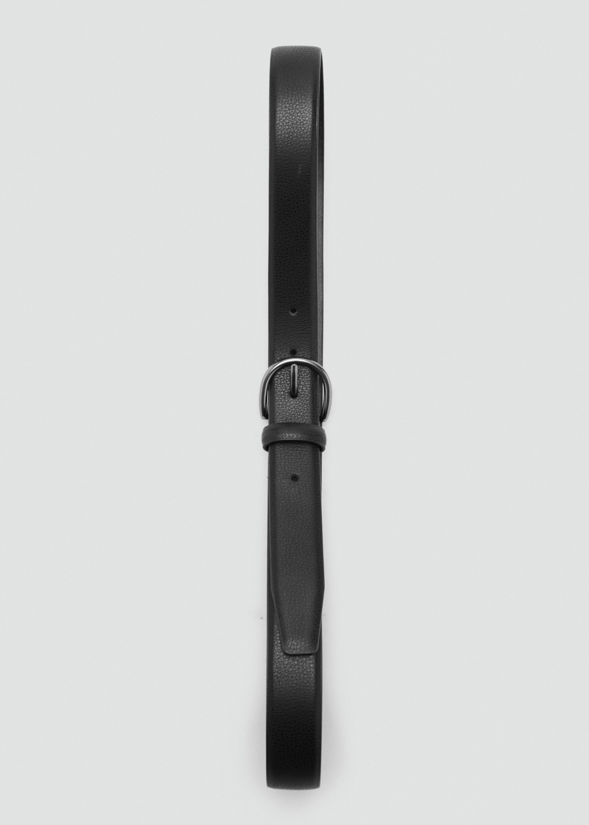 Pebbled leather belt - Details of the article 2, Black. Ref: 17035975-00.