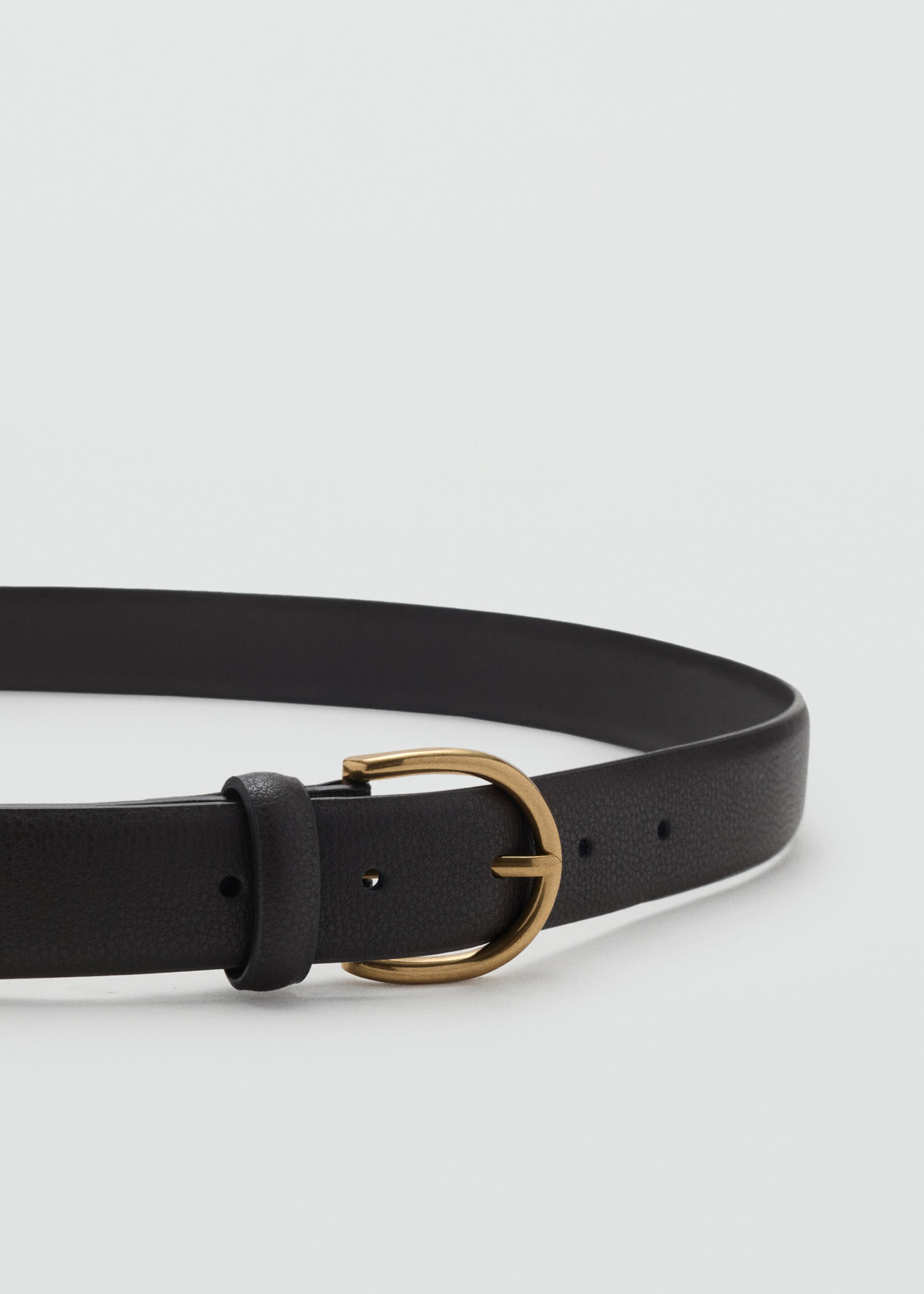 Pebbled leather belt - Details of the article 1, Dark Brown. Ref: 17035975-00.