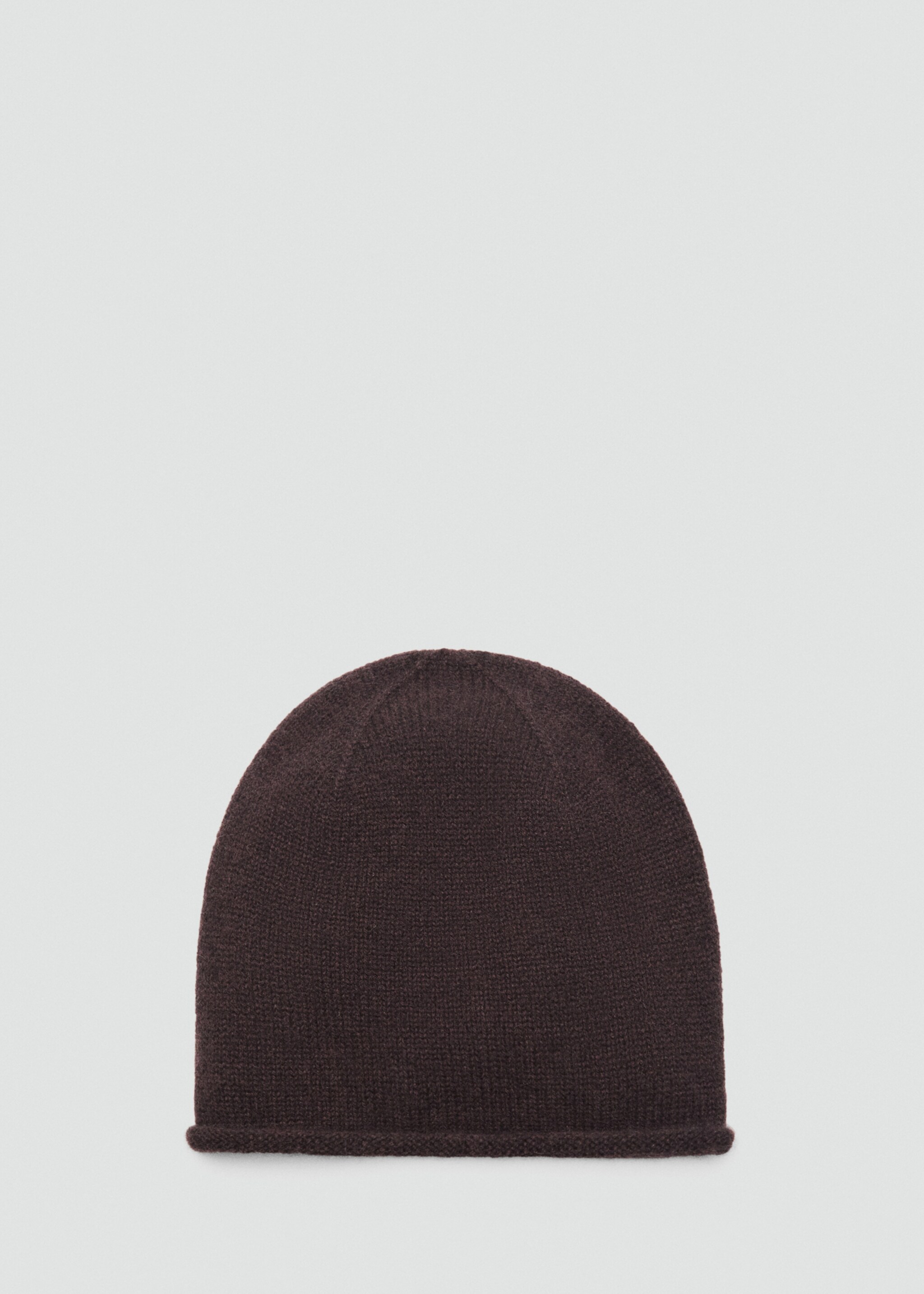 100% cashmere beanie - Article without model, Chocolate. Ref: 17035976-00.