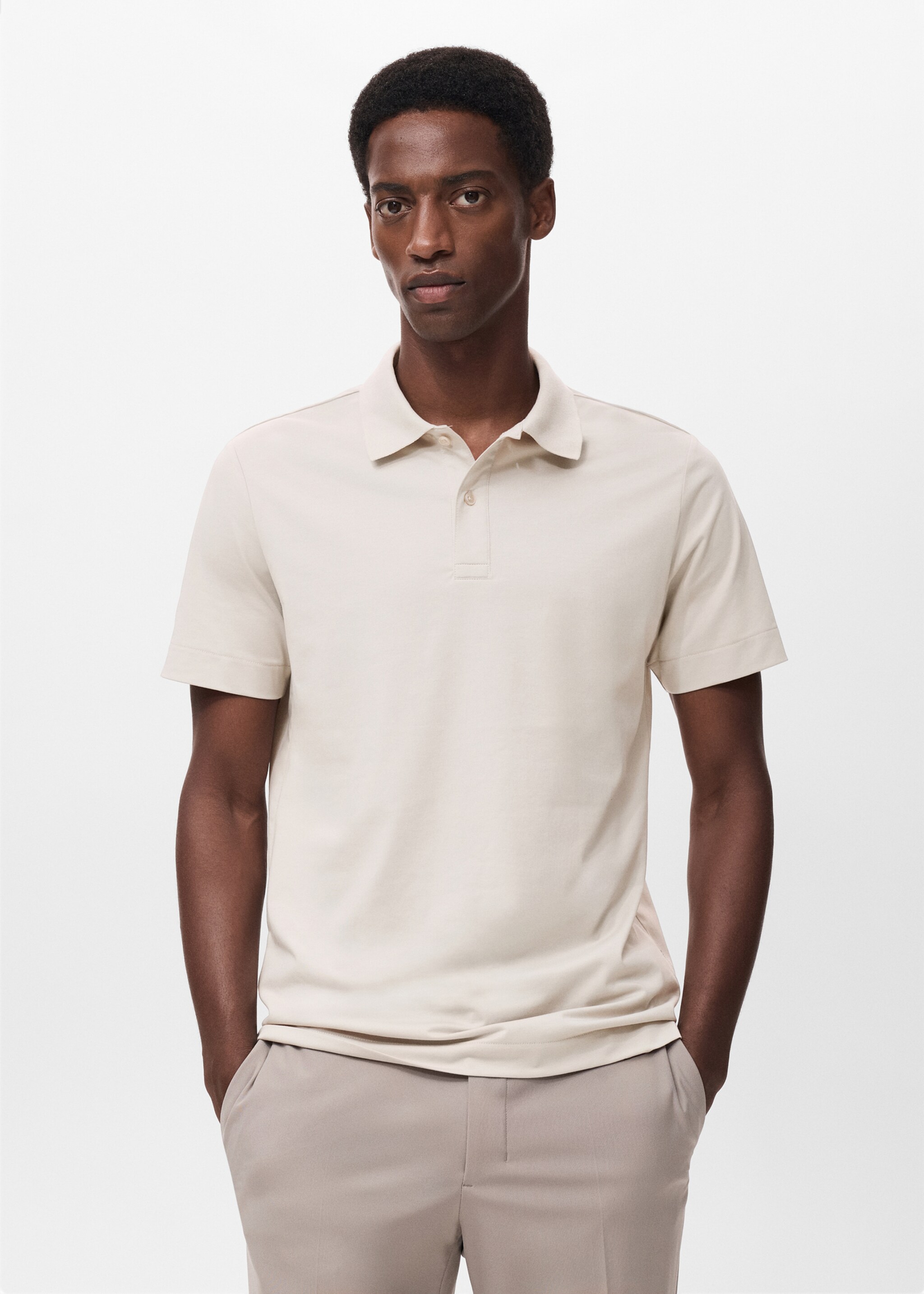 Slim-fit Thermolite® polo shirt - Medium plane, Ice Grey. Ref: 17035977-00.