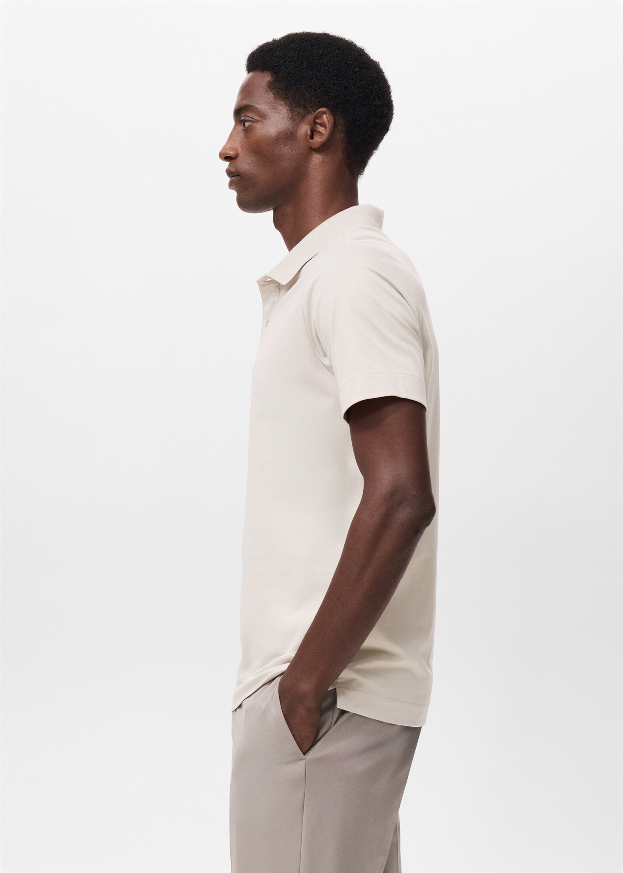 Slim-fit Thermolite® polo shirt - Details of the article 2, Ice Grey. Ref: 17035977-00.