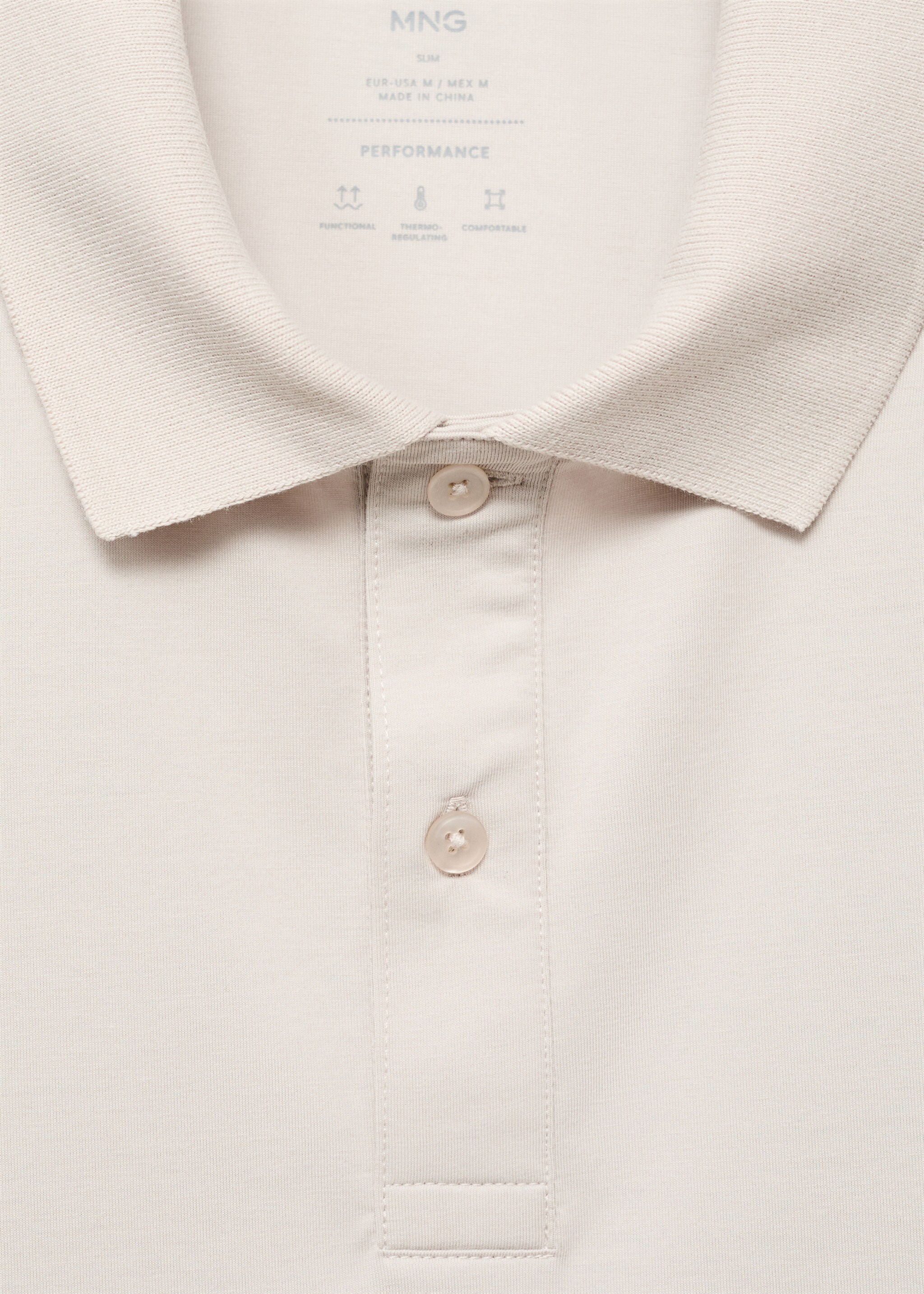 Slim-fit Thermolite® polo shirt - Details of the article 8, Ice Grey. Ref: 17035977-00.