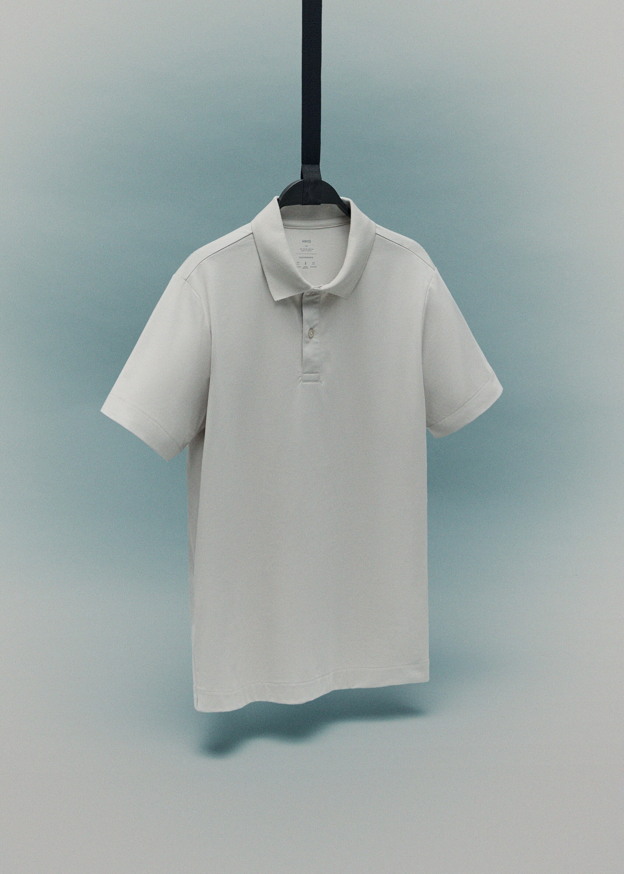 Slim-fit Thermolite® polo shirt - Details of the article 9, Ice Grey. Ref: 17035977-00.
