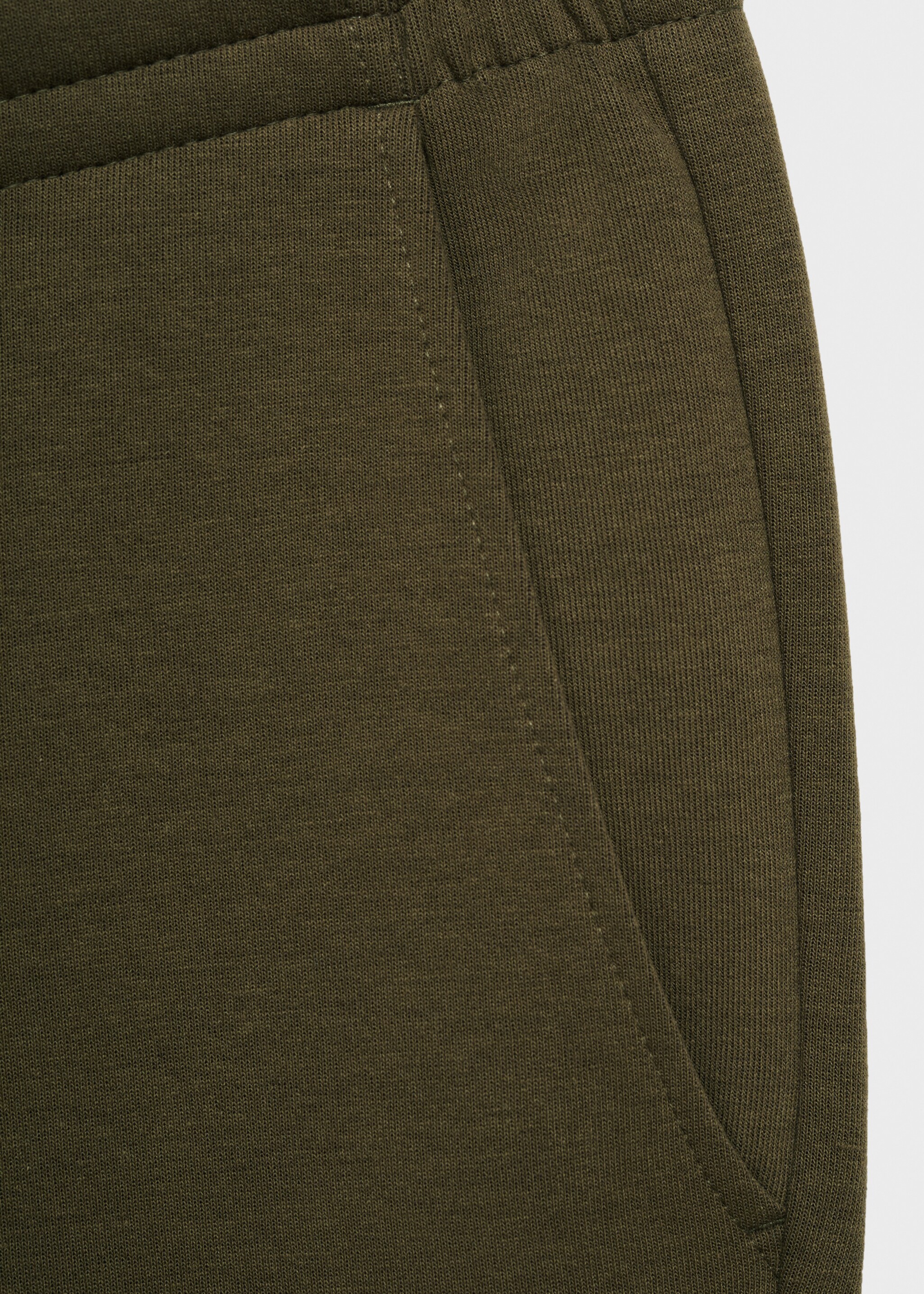 Cotton joggers with elastic waist - Details of the article 0, Olive Green. Ref: 17035978-00.