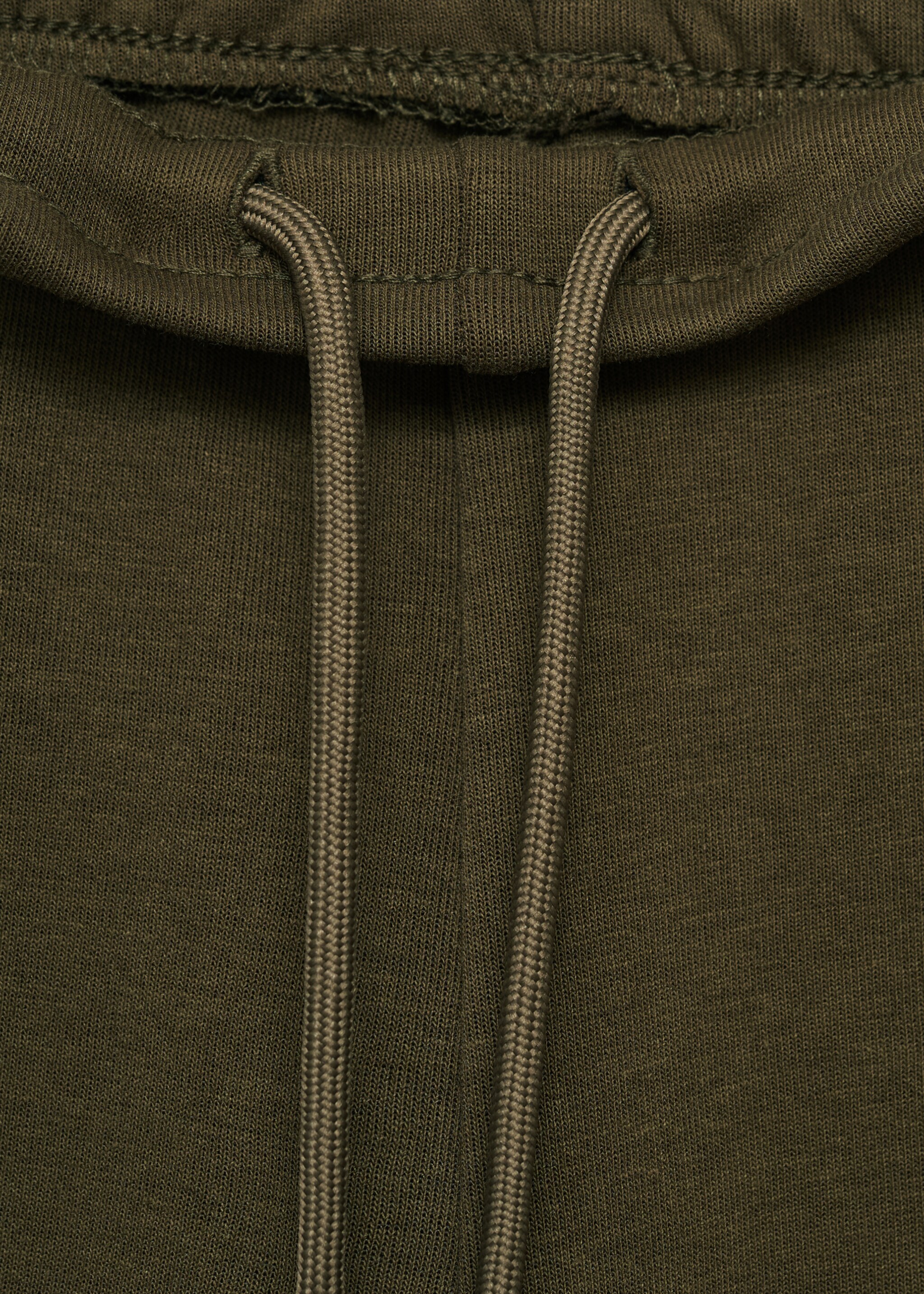 Cotton joggers with elastic waist - Details of the article 8, Olive Green. Ref: 17035978-00.