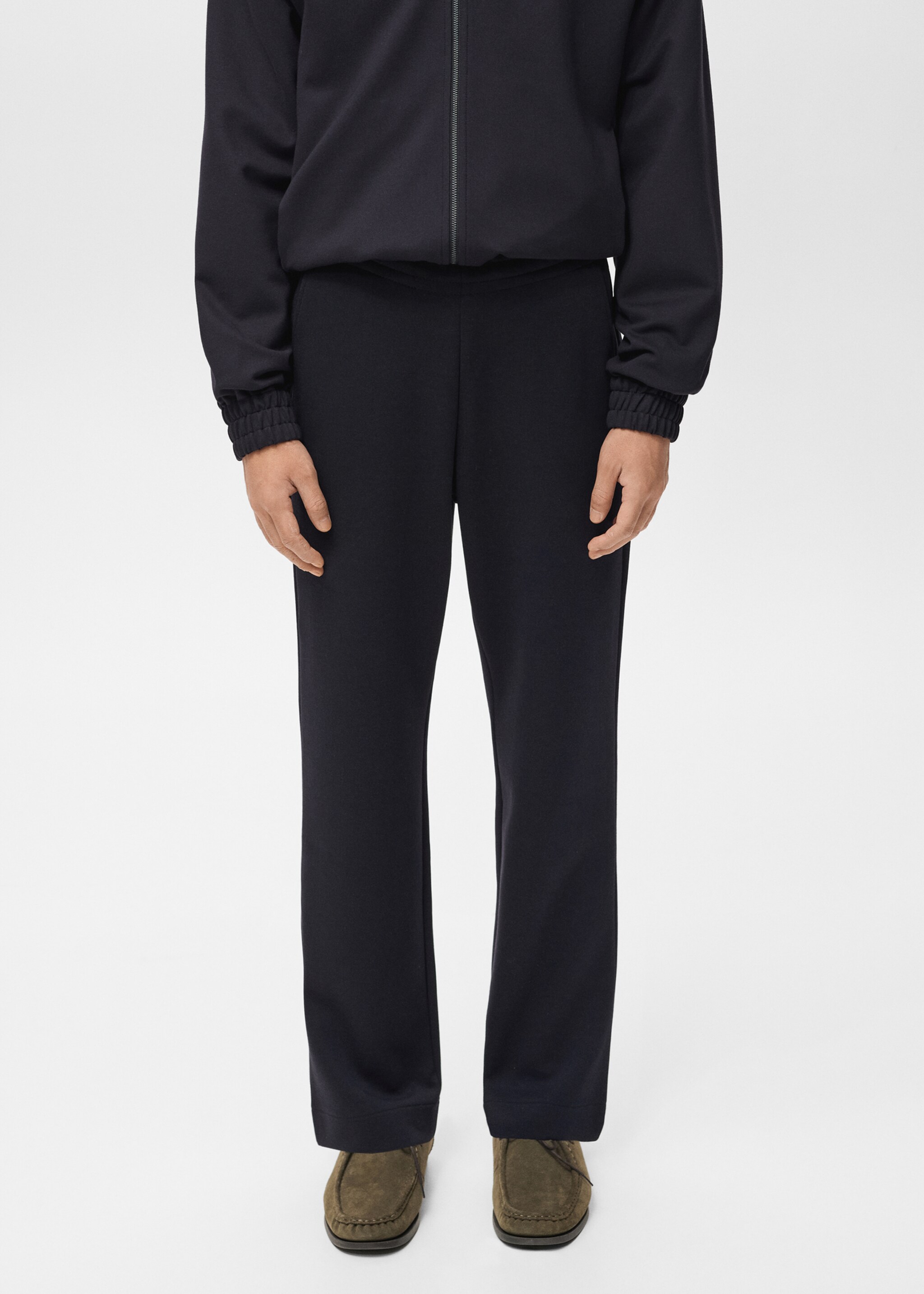 Cotton joggers with elastic waist - Medium plane, Navy. Ref: 17035978-00.