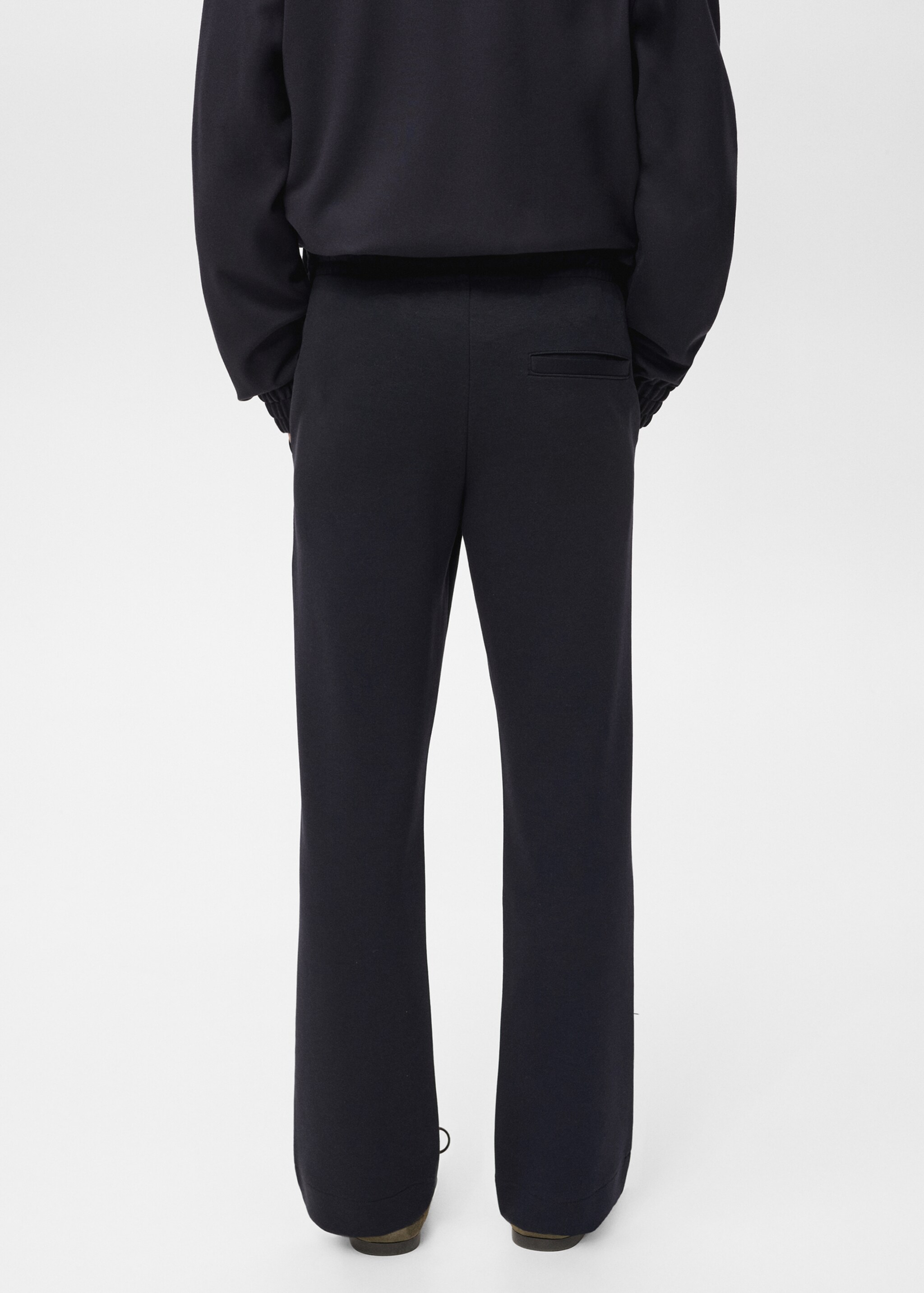 Cotton joggers with elastic waist - Reverse of the article, Navy. Ref: 17035978-00.