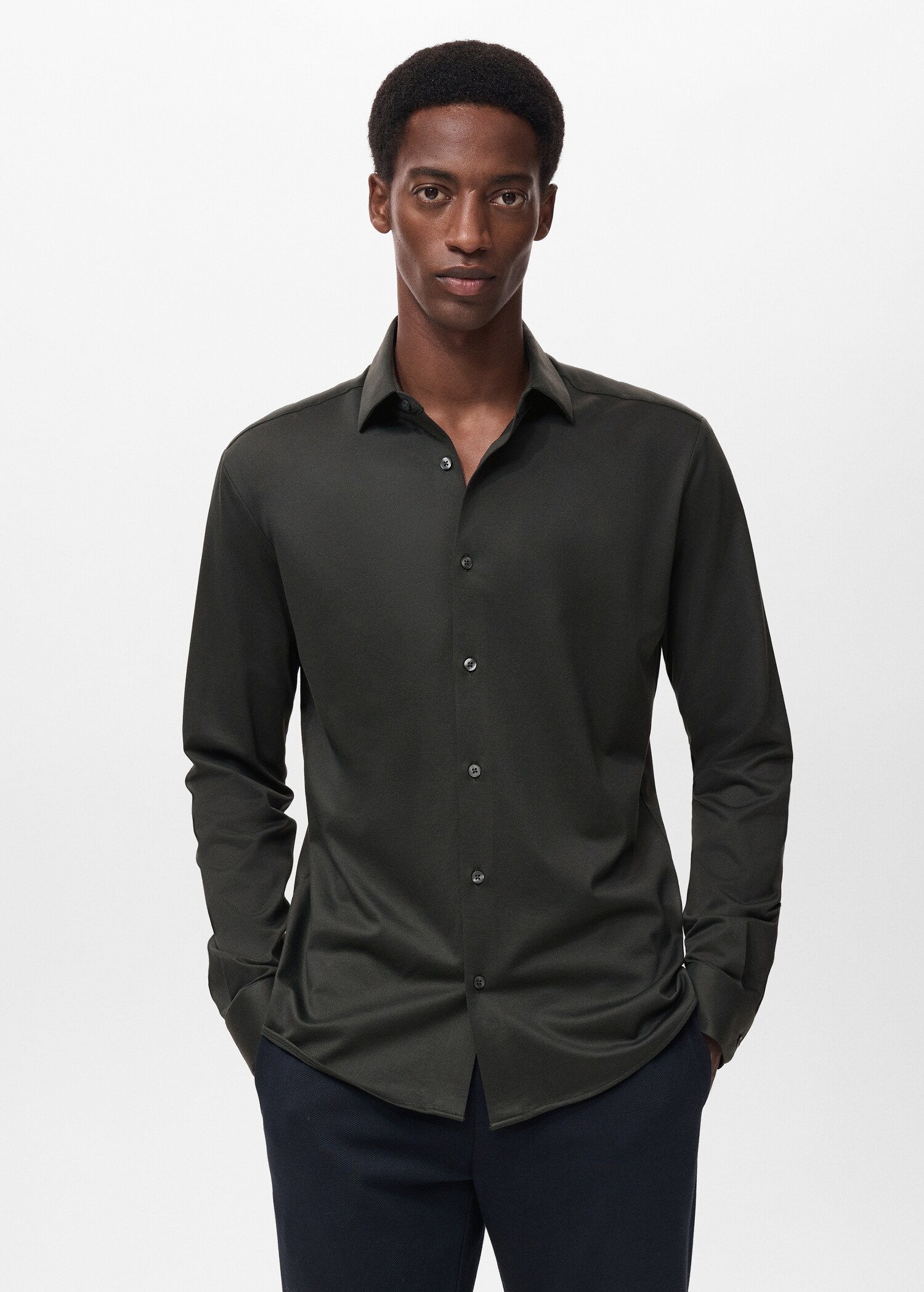 Camisa comfort stretch non iron - Plano medio