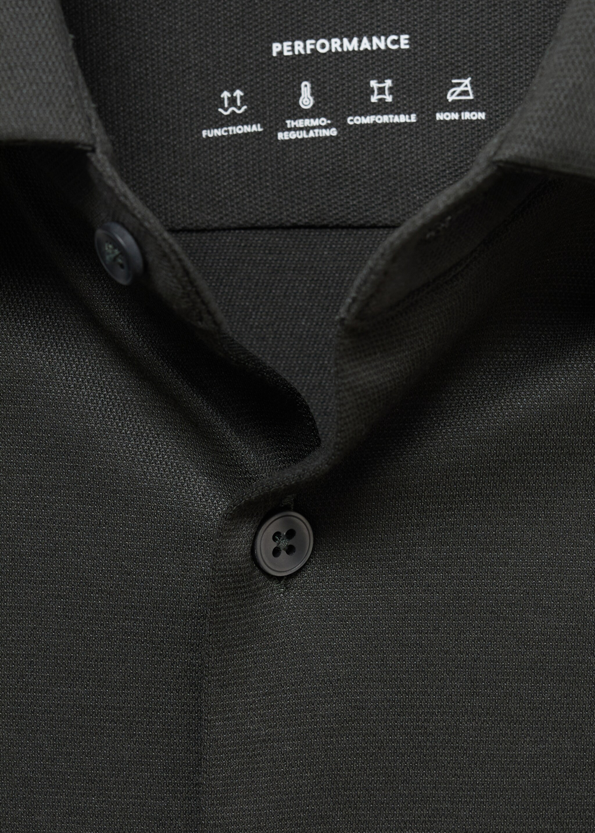 Camisa comfort stretch non iron - Detalle del artículo 8, Verde oscuro. Ref: 17035981-00.