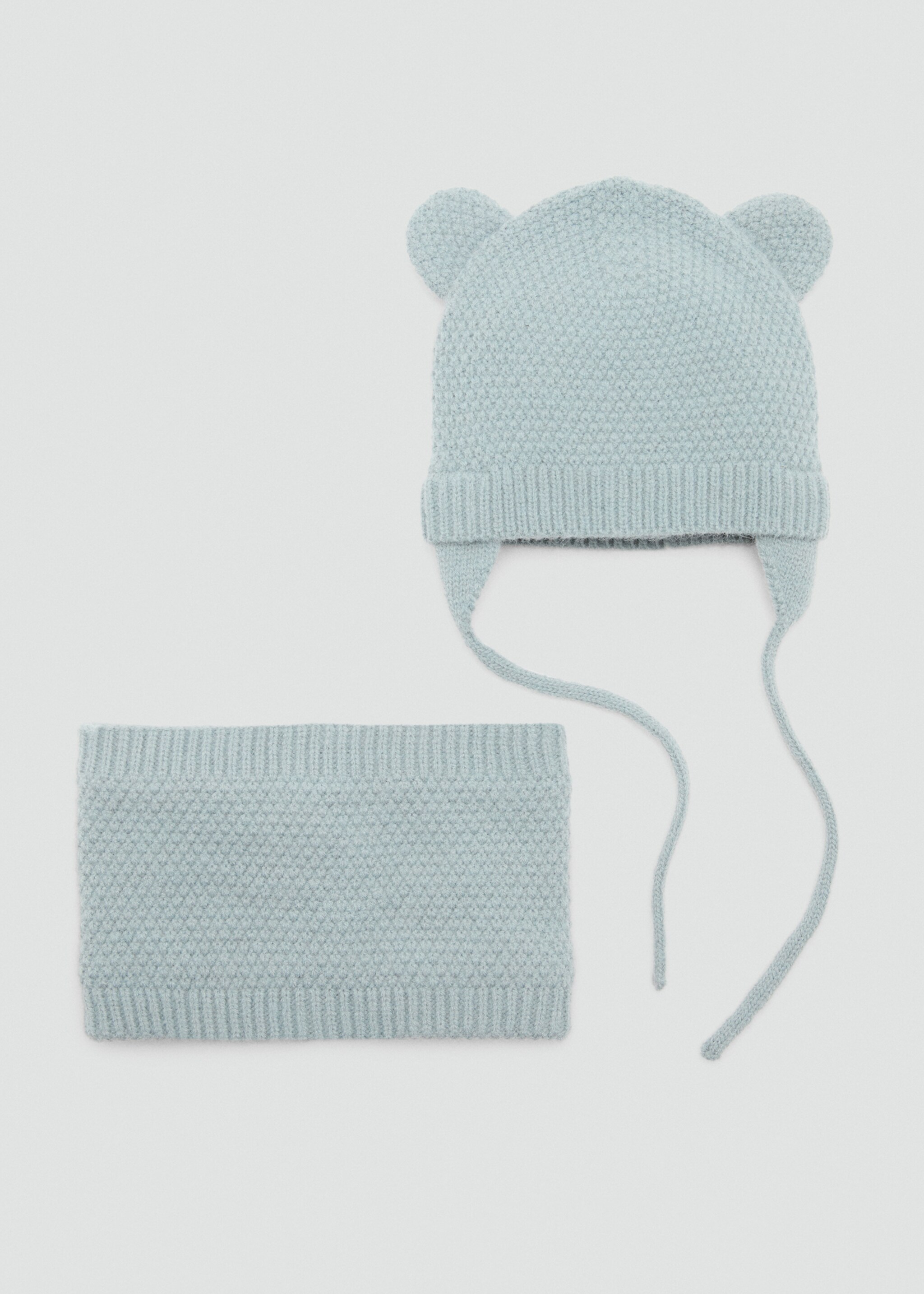 Knit scarf - Details of the article 2, Aqua Green. Ref: 17035987-00.
