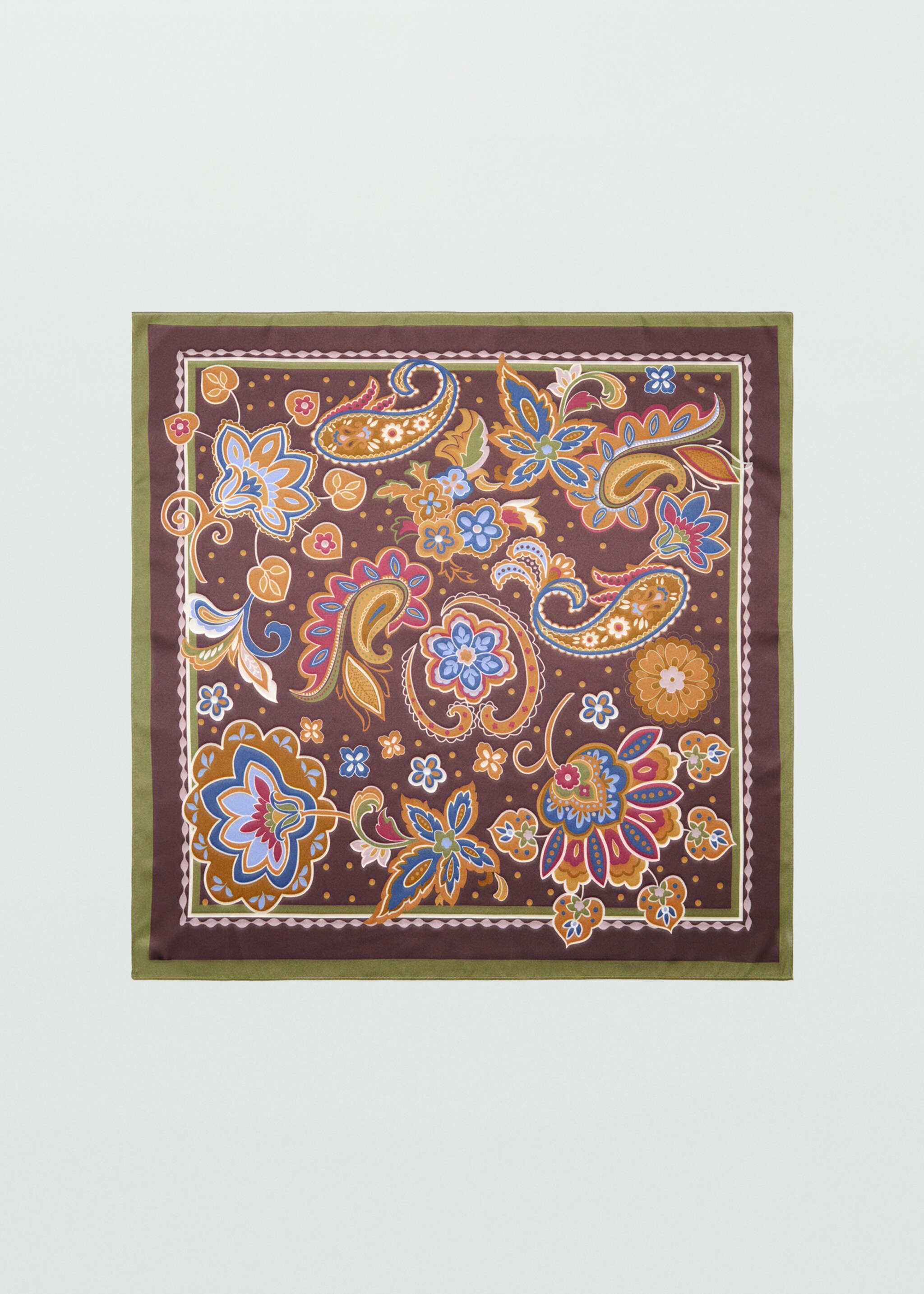 Foulard satiné paisley - Article sans modèle, Chocolat. Ref: 17035988-00.