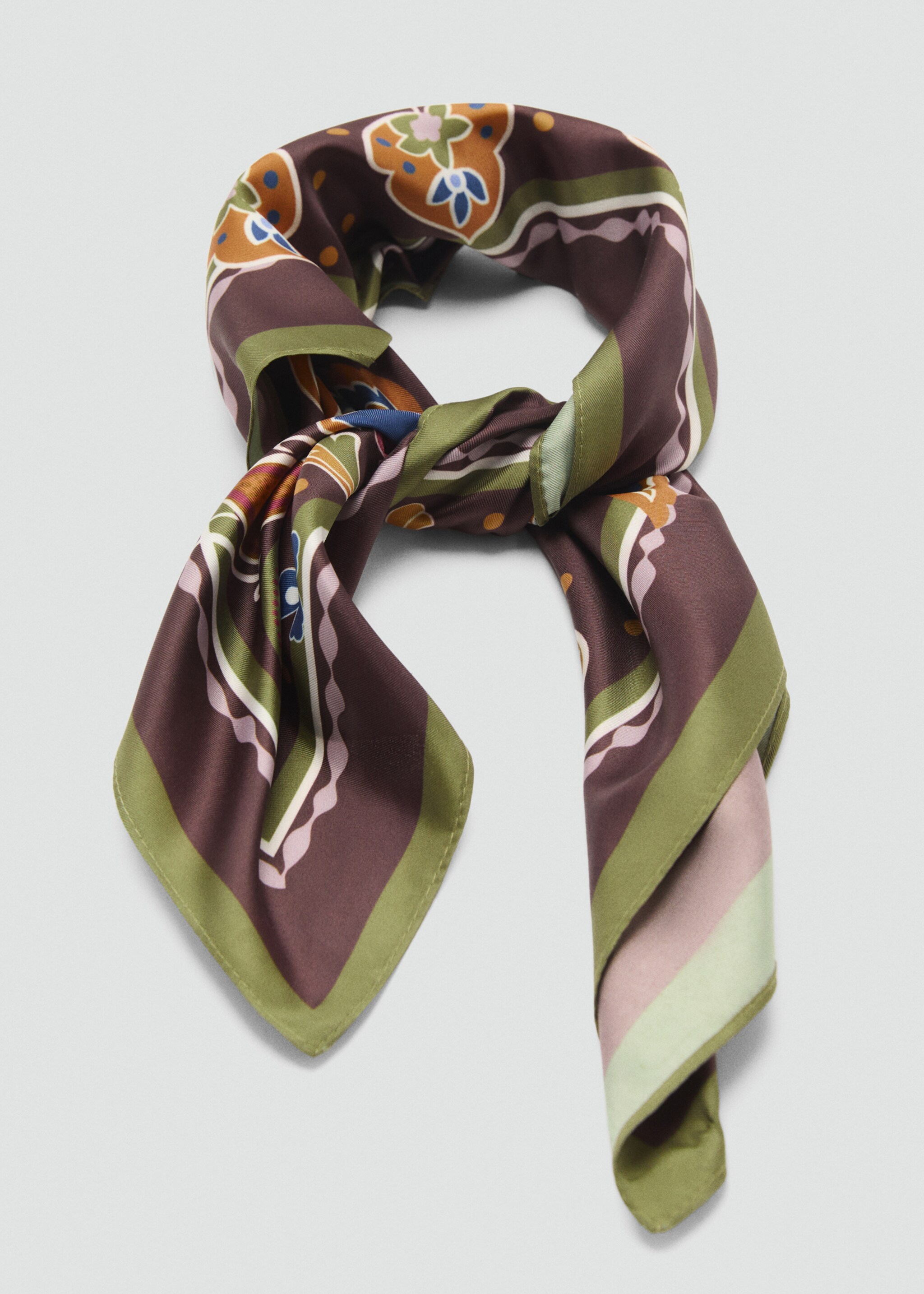 Foulard satiné paisley - Détail de l'article 1, Chocolat. Ref: 17035988-00.