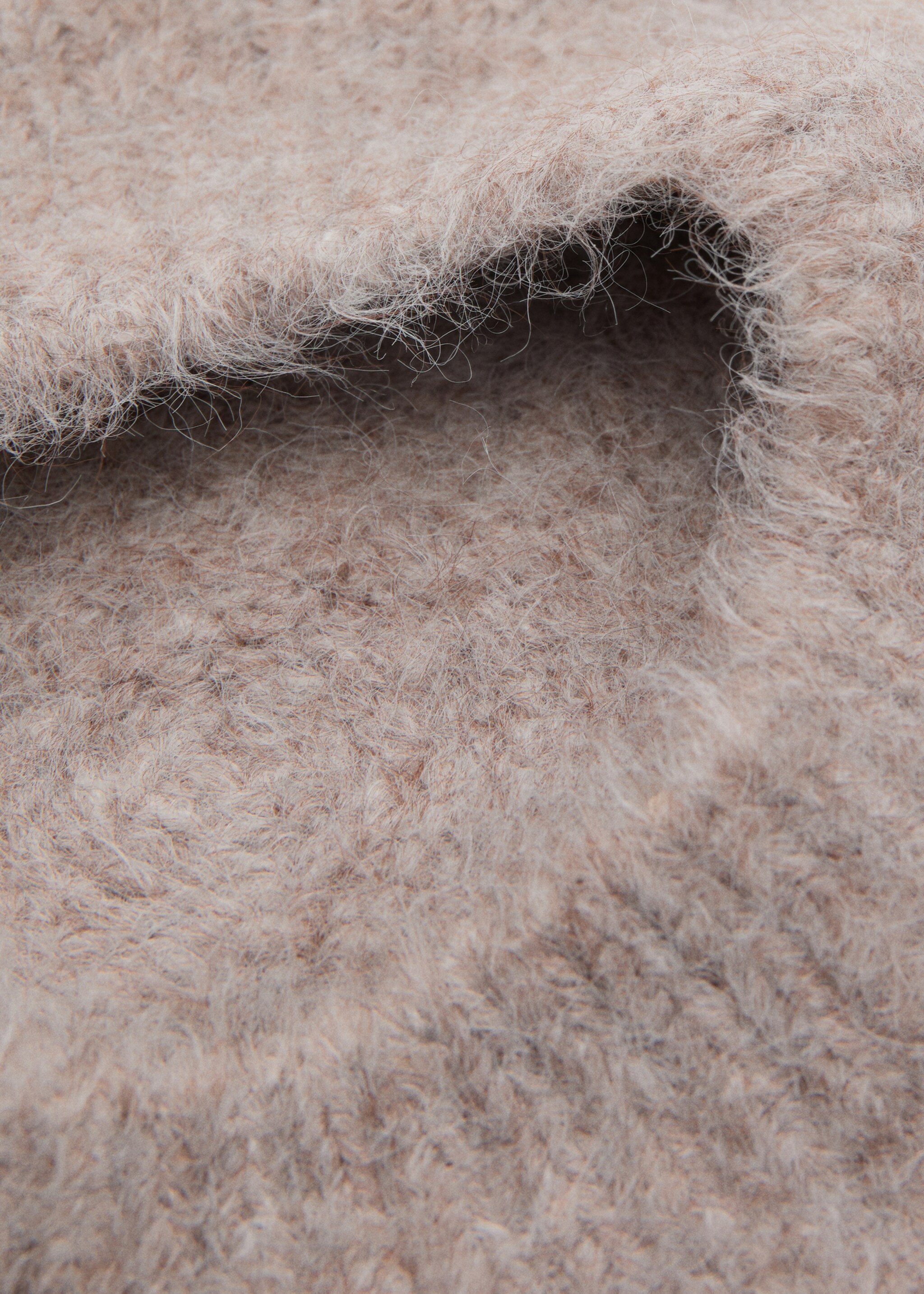 Wool-blend beret - Details of the article 1, Medium Brown. Ref: 17035990-00.