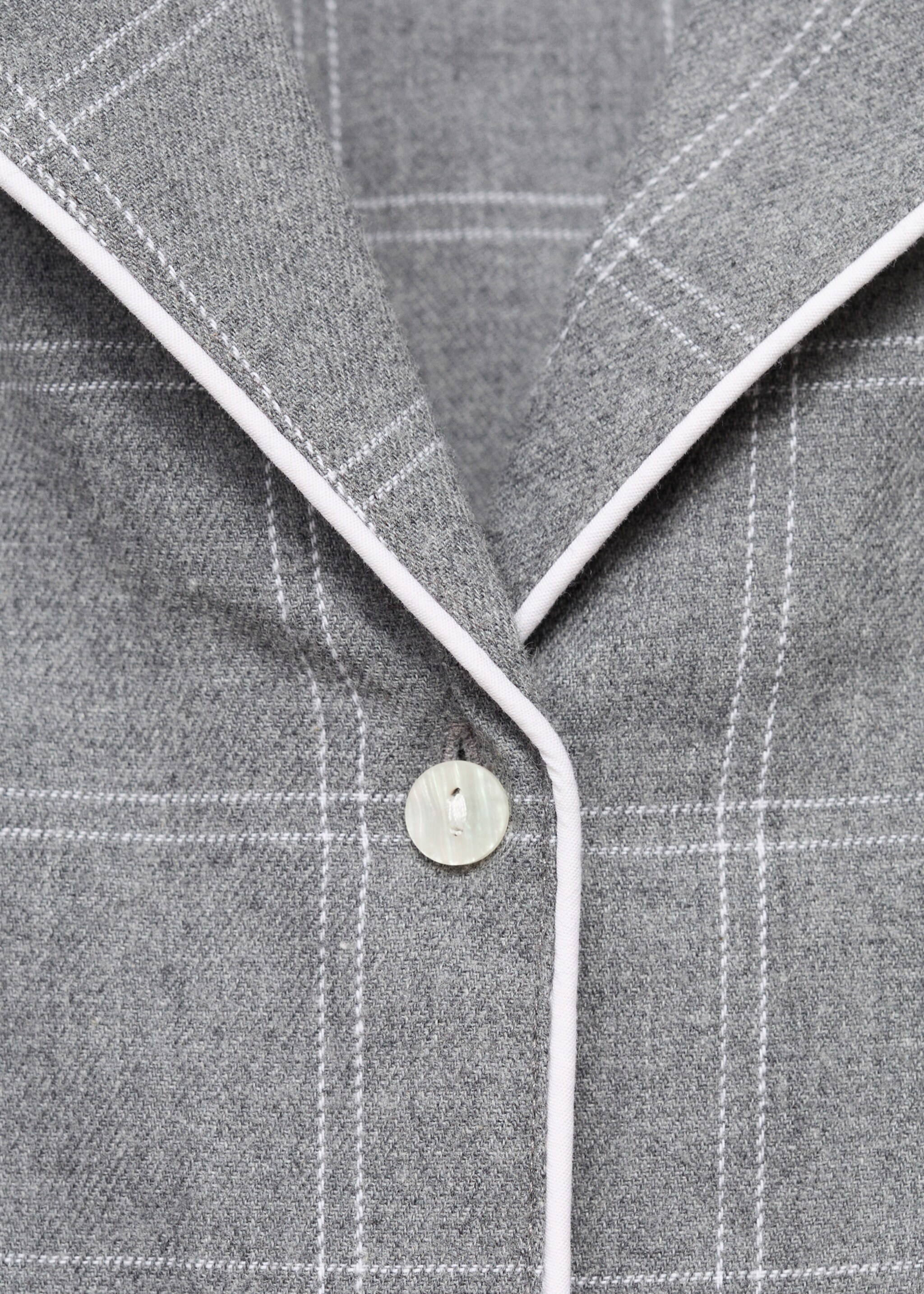 Two-pieces check long pyjamas - Details of the article 0, Medium Heather Grey. Ref: 17035999-00.