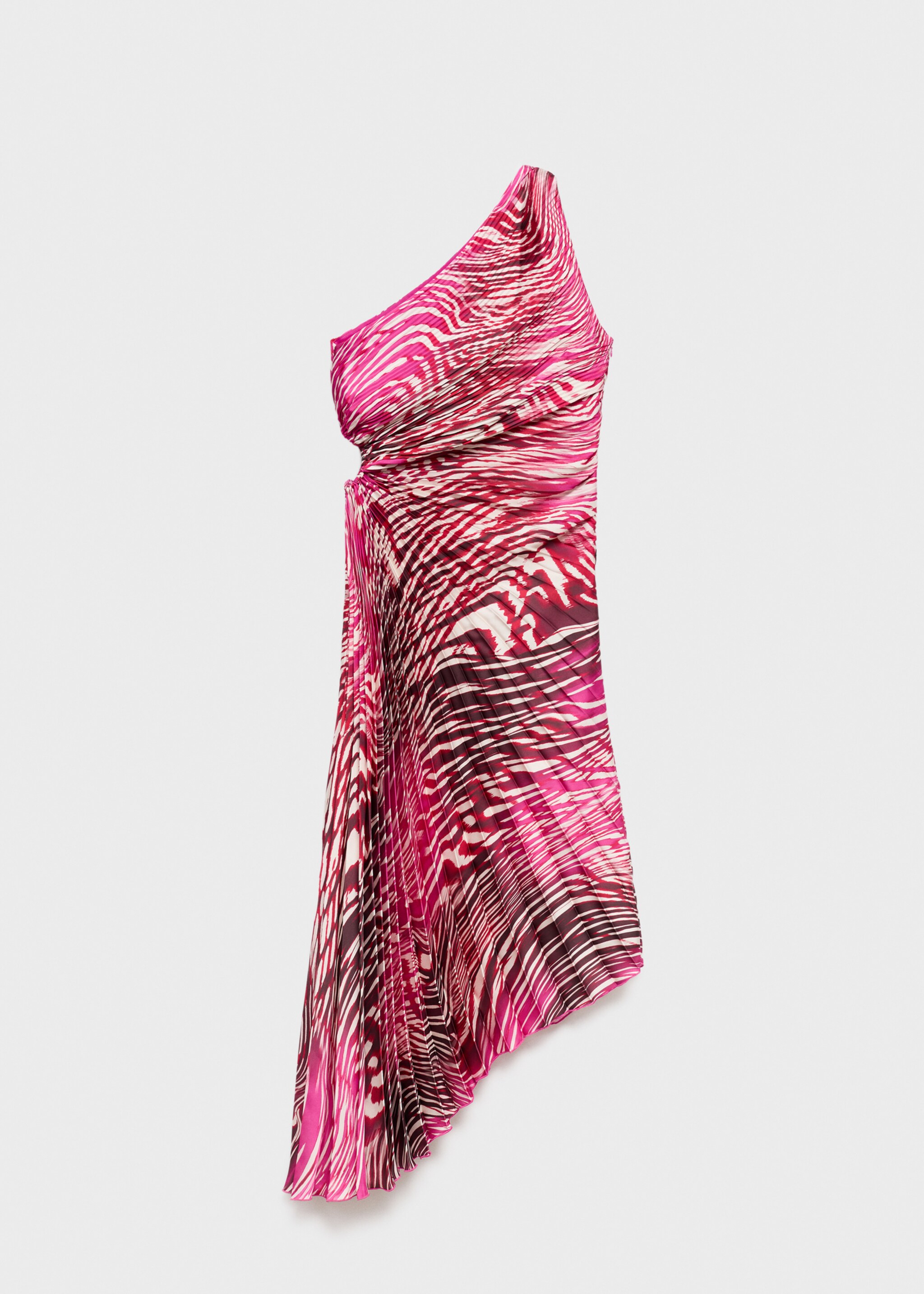 Robe asymétrique plissée avec ouverture - Article sans modèle, Fuchsia. Ref: 17036000-00.
