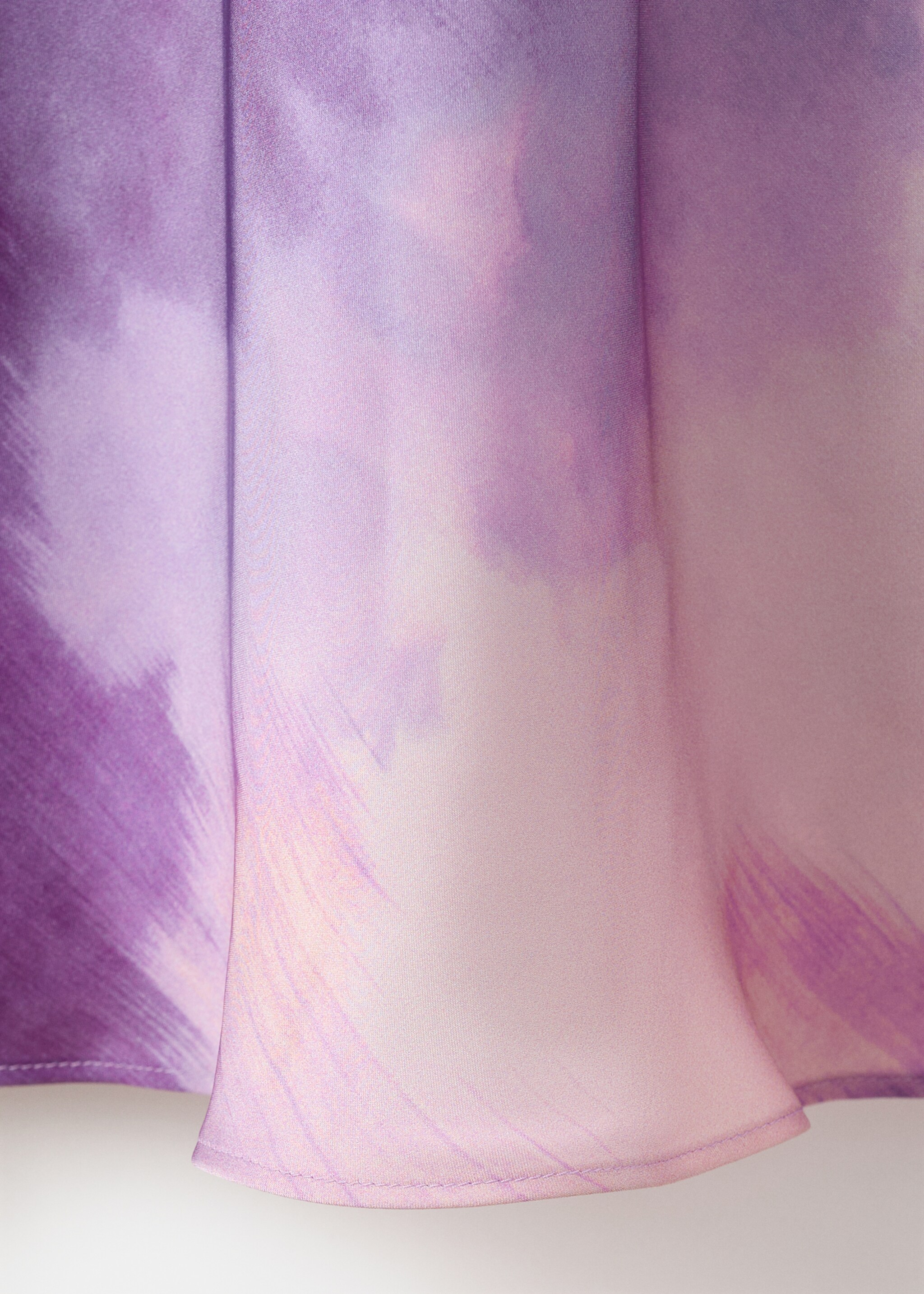 Vestido satinado tie-dye cuello drapeado - Detalle del artículo 0, Morado claro/pastel. Ref: 17036003-00.