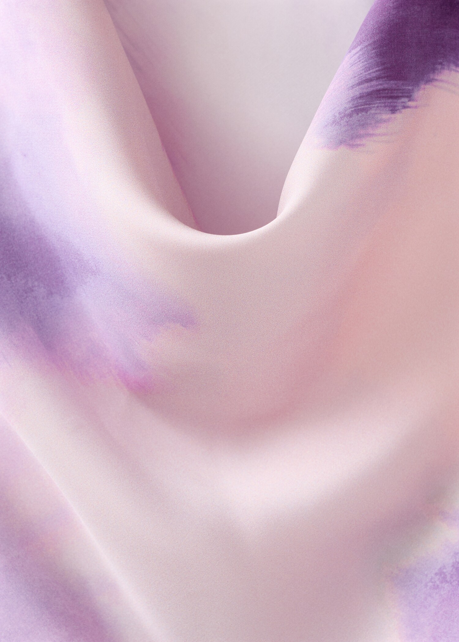 Vestido satinado tie-dye cuello drapeado - Detalle del artículo 8