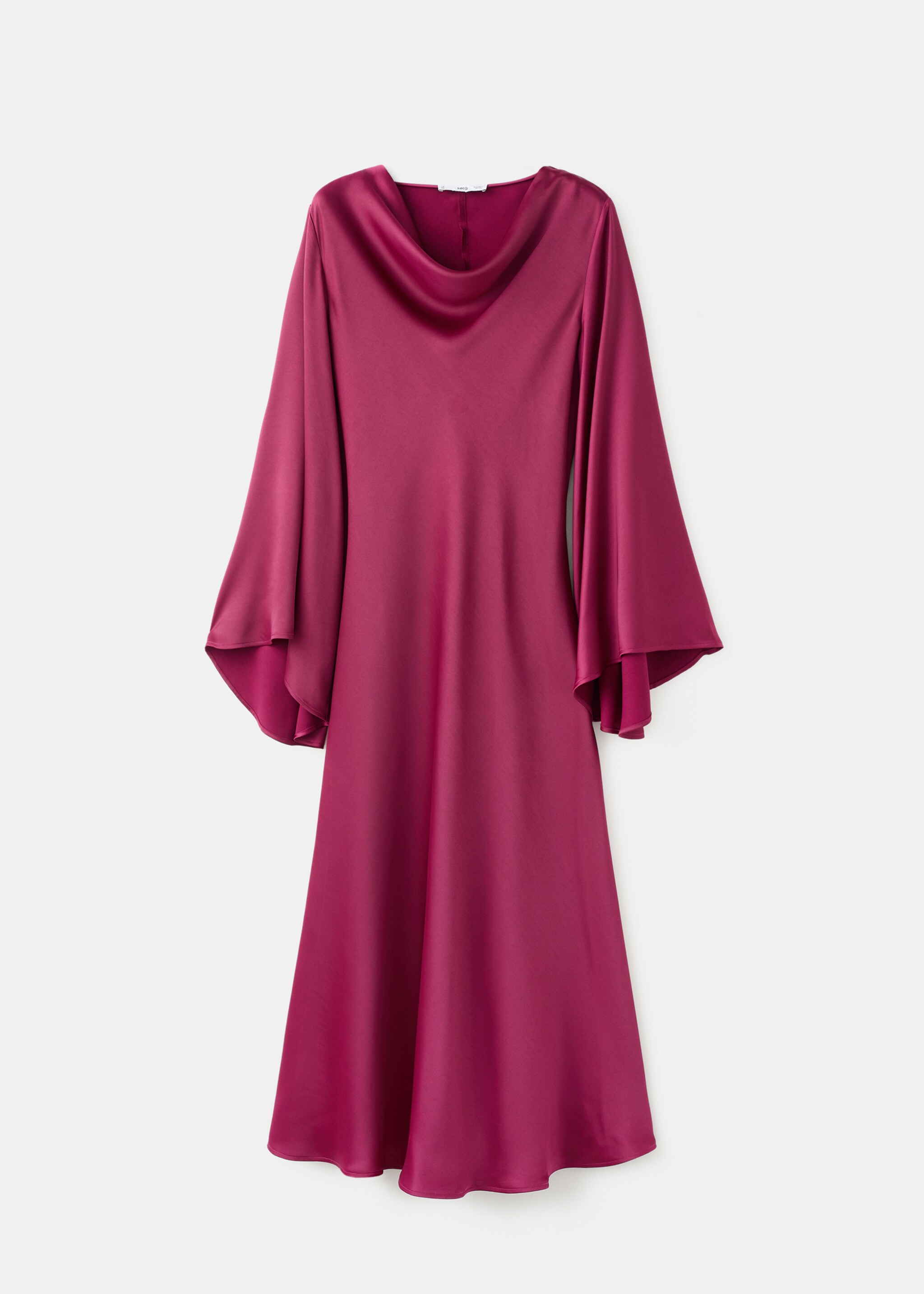 Robe satinée manches cloche - Article sans modèle, Fuchsia. Ref: 17036004-00.