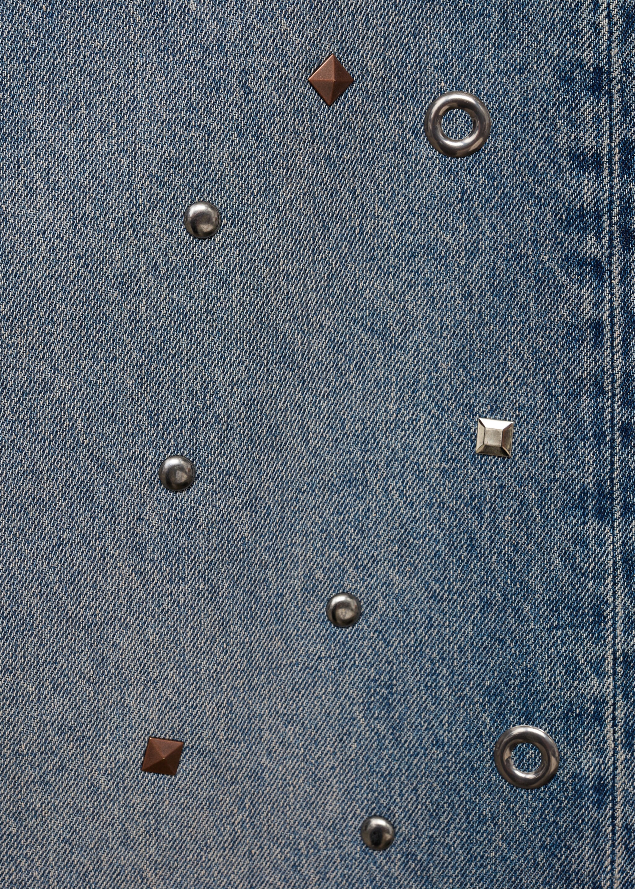 Jean droit à œillets - Détail de l'article 0, Bleu foncé vintage. Ref: 17036005-00.