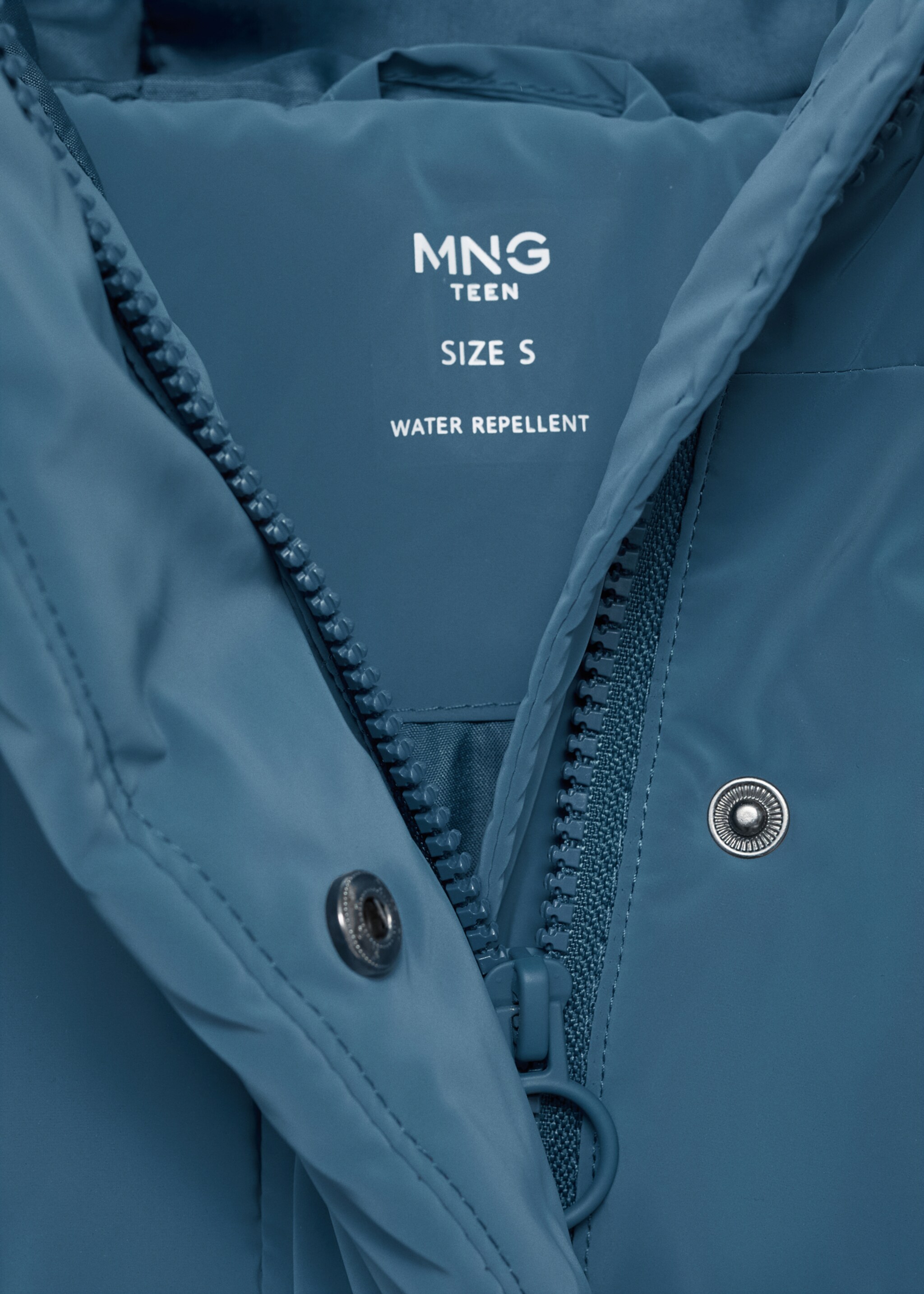 Anorak acolchado efecto encerado - Detalle del artículo 8, Azul. Ref: 17036327-00.