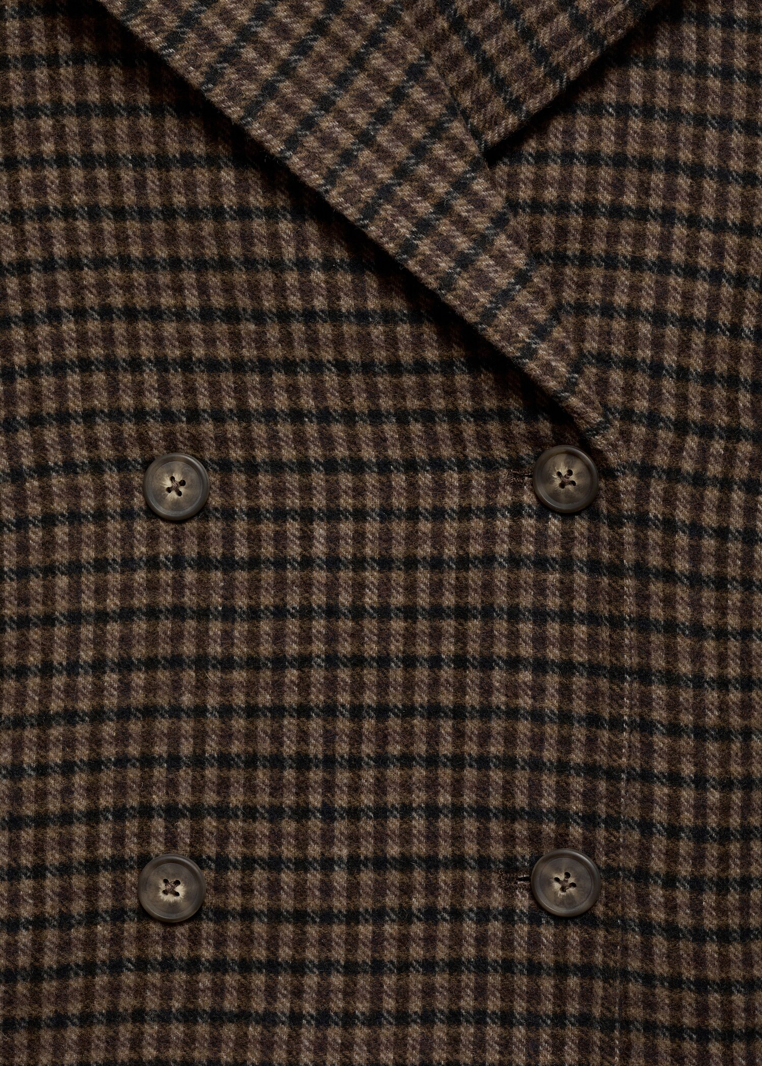 Checked wool-blend coat - Details of the article 0