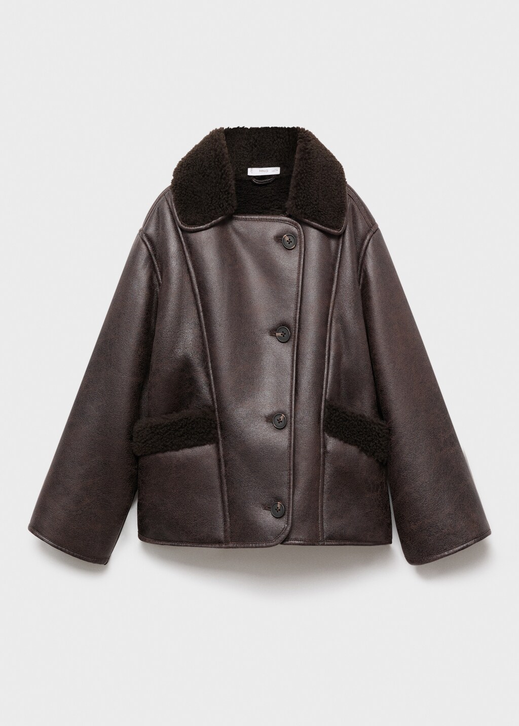 Coat with fur-effect lining