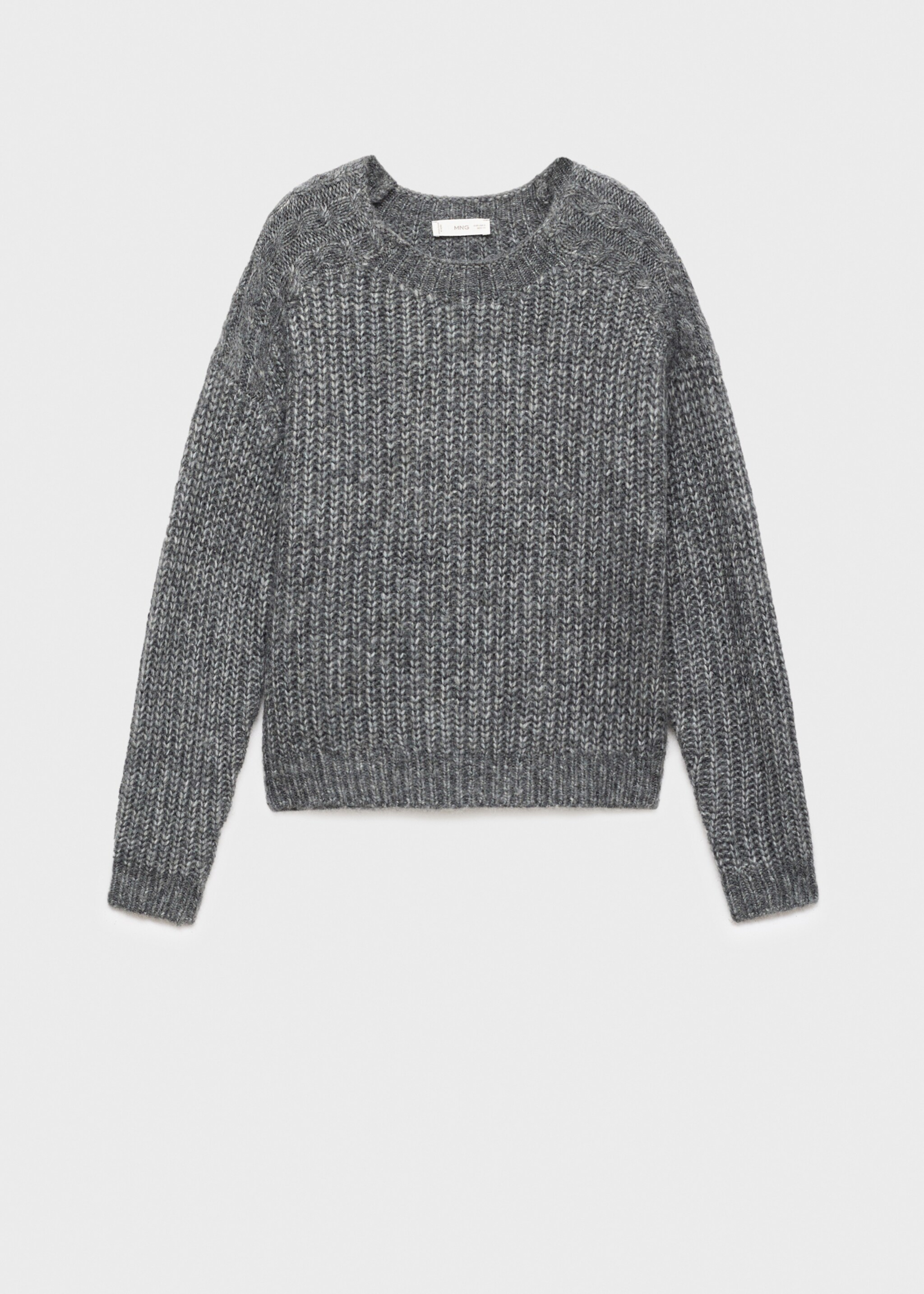 Wool-blend knit sweater - Article without model, Dark Heather Grey. Ref: 17036331-00.