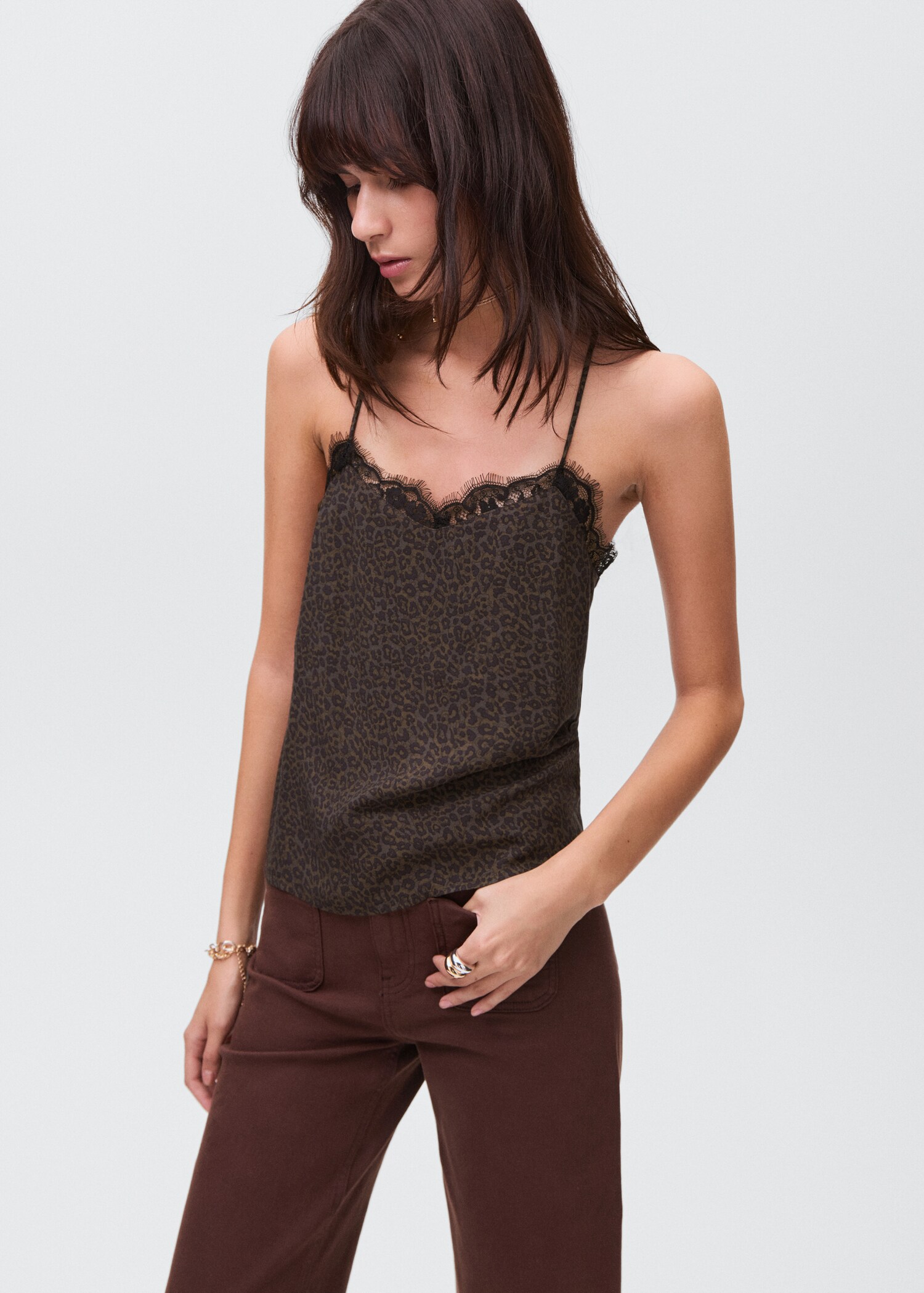 Top lingerie léopard - Plan moyen