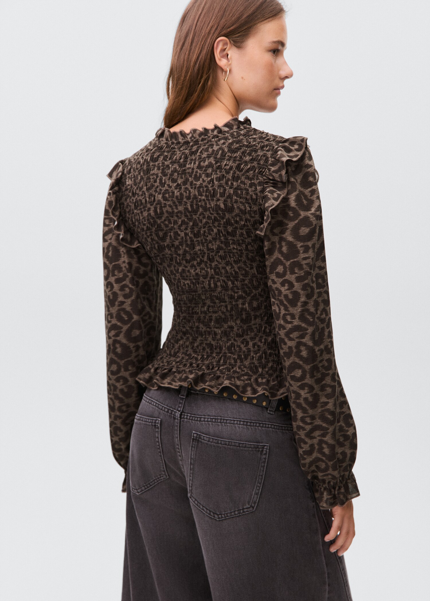 Blusa fluida leopardo - Reverso del artículo