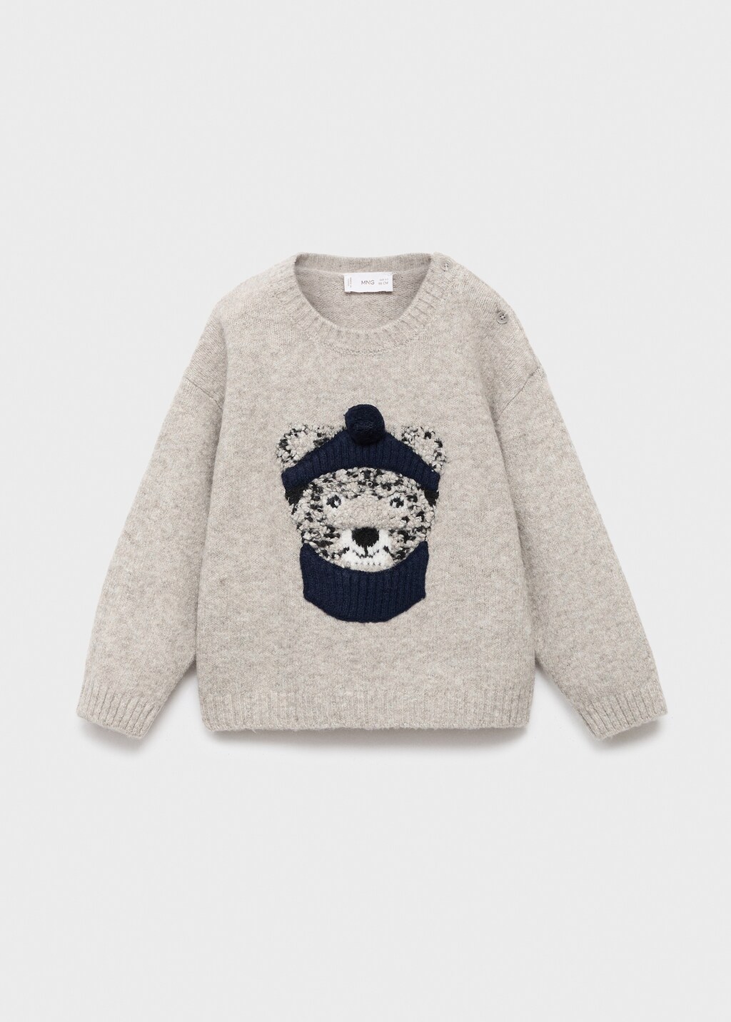Knitted sweater with bear detail