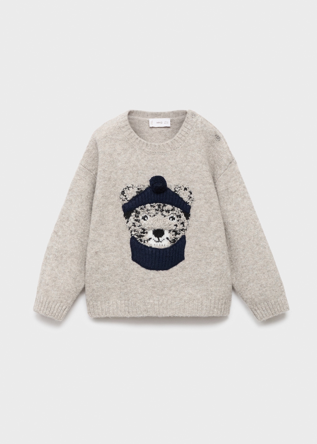 Knitted sweater with bear detail